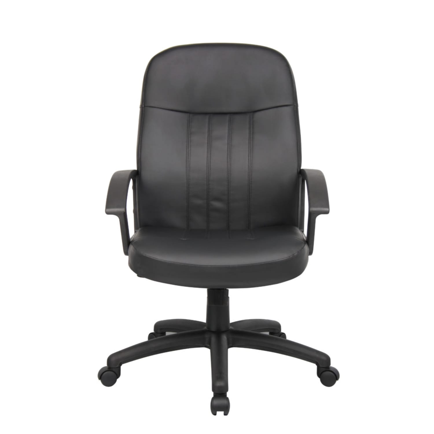 Boss Office Products Ergonomic Mid-Back Leather Chair, Black - Image 5