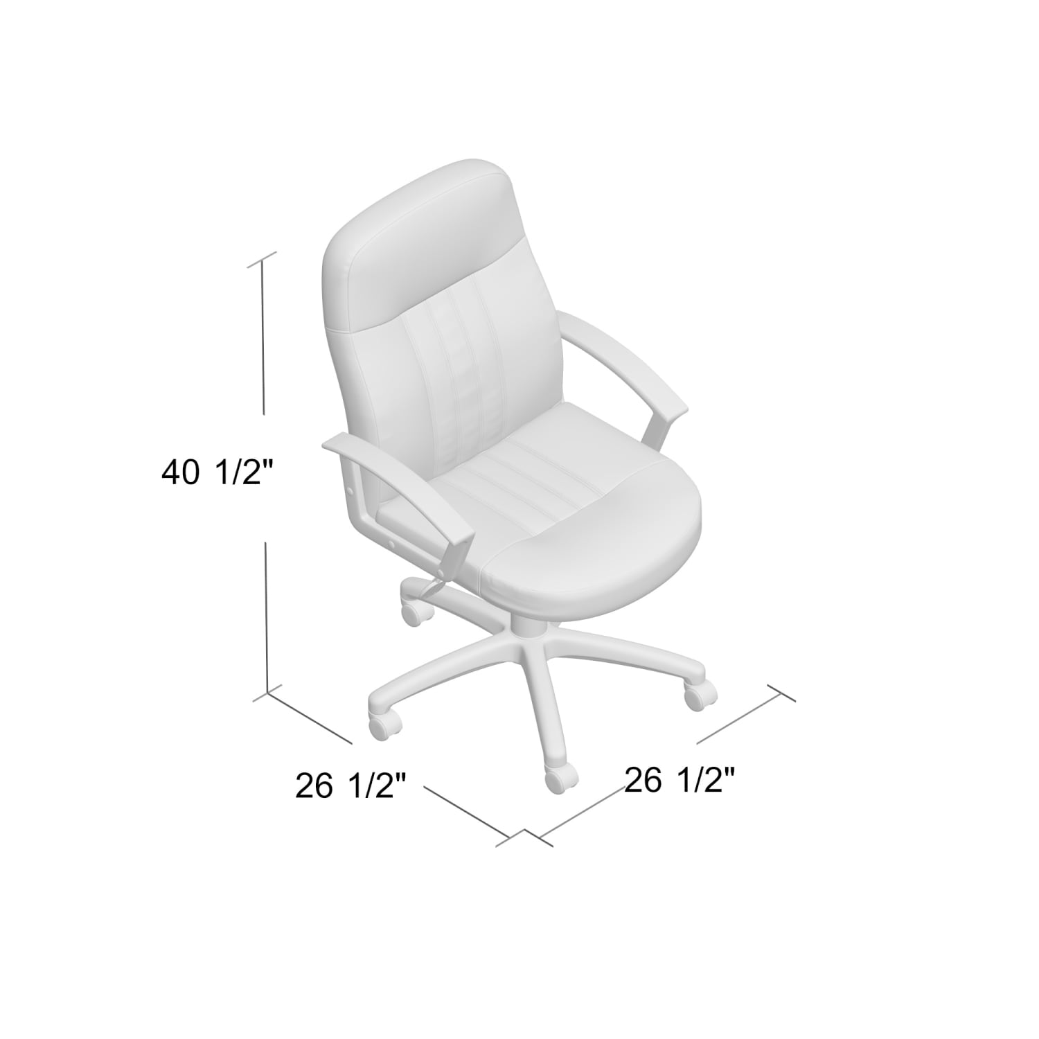 Boss Office Products Ergonomic Mid-Back Leather Chair, Black - Image 6