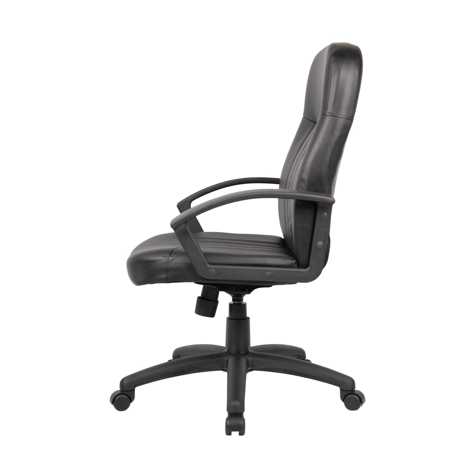 Boss Office Products Ergonomic Mid-Back Leather Chair, Black - Image 9