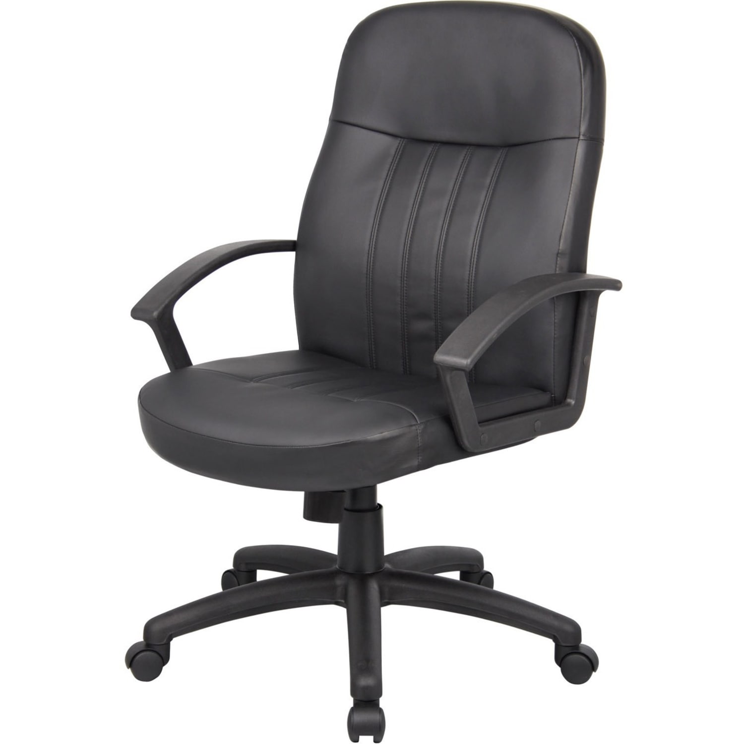 Boss Office Products Ergonomic Mid-Back Leather Chair, Black - Image 12