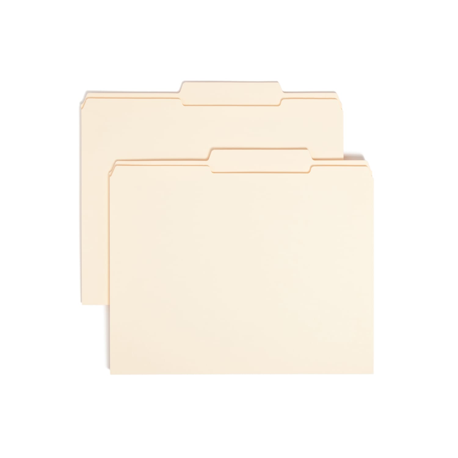 Smead Guide 2/5-Cut File Folders, Letter Size (8 1/2in x 11in), Manila, Box Of 100