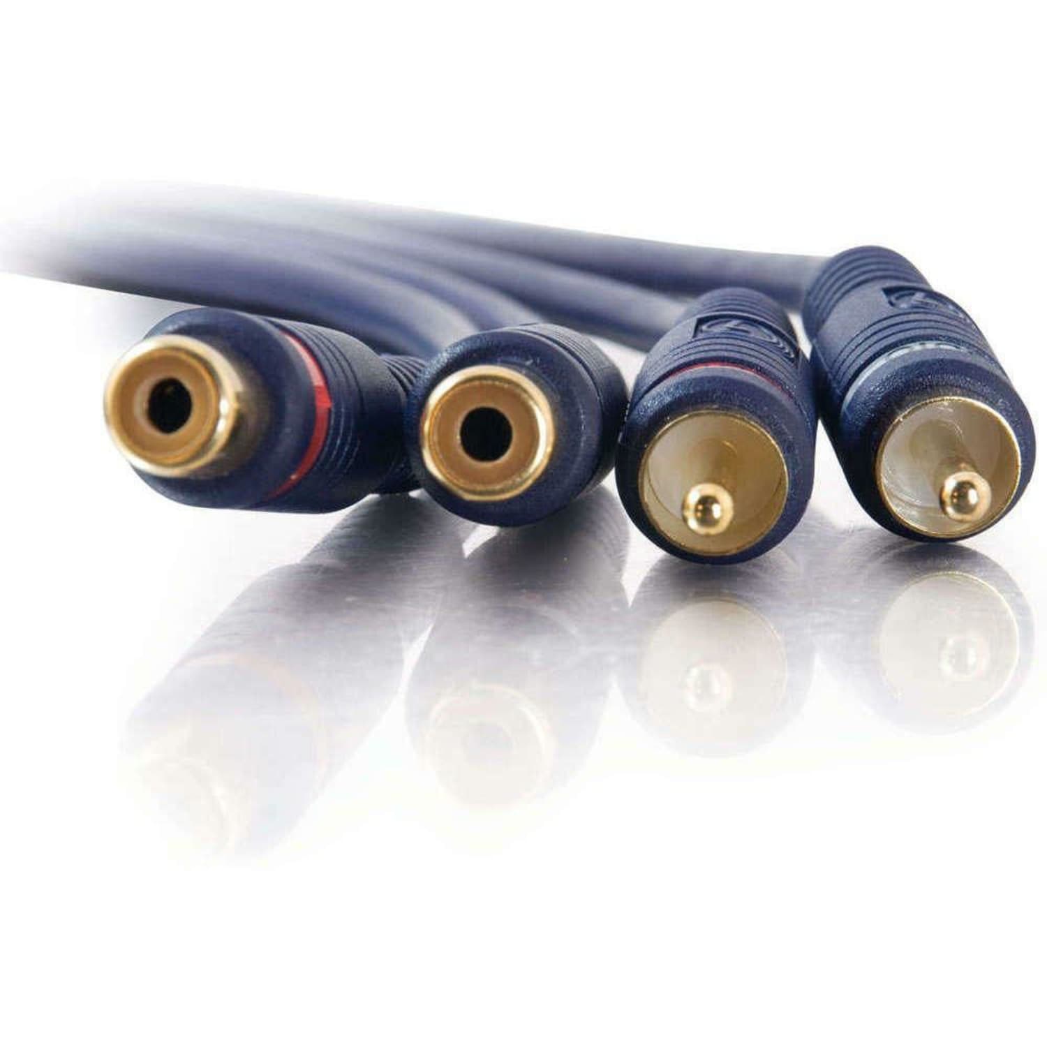 C2G 25ft Velocity RCA Stereo Audio Extension Cable - RCA Male - RCA Female - 25ft - Blue - Image 3
