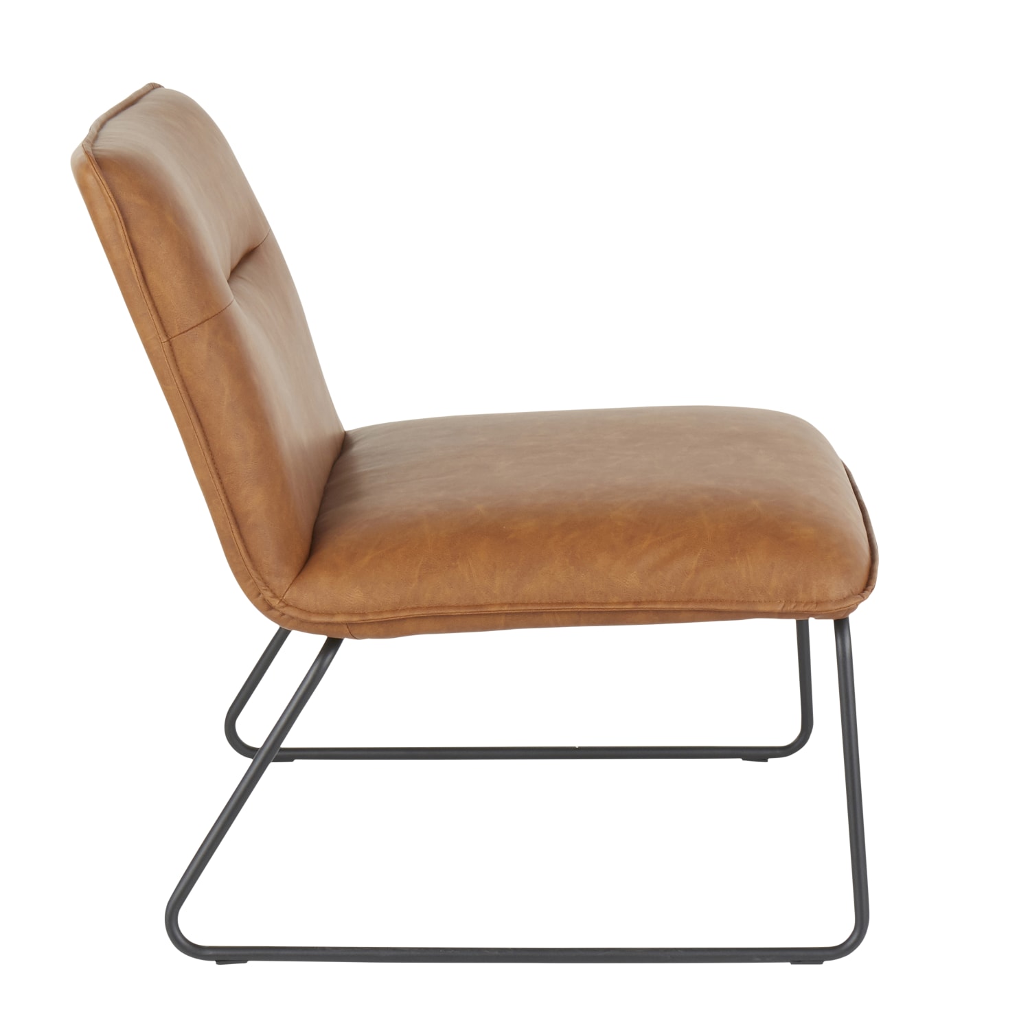 LumiSource Casper Accent Chair, Black/Camel - Image 3