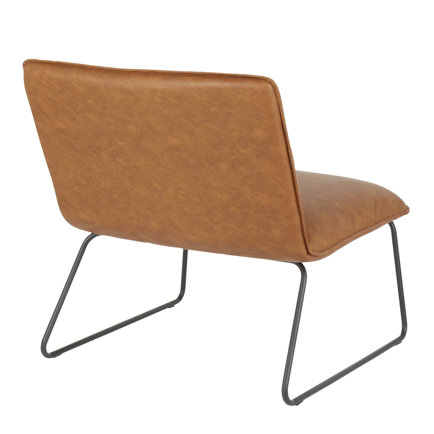 LumiSource Casper Accent Chair, Black/Camel - Image 4