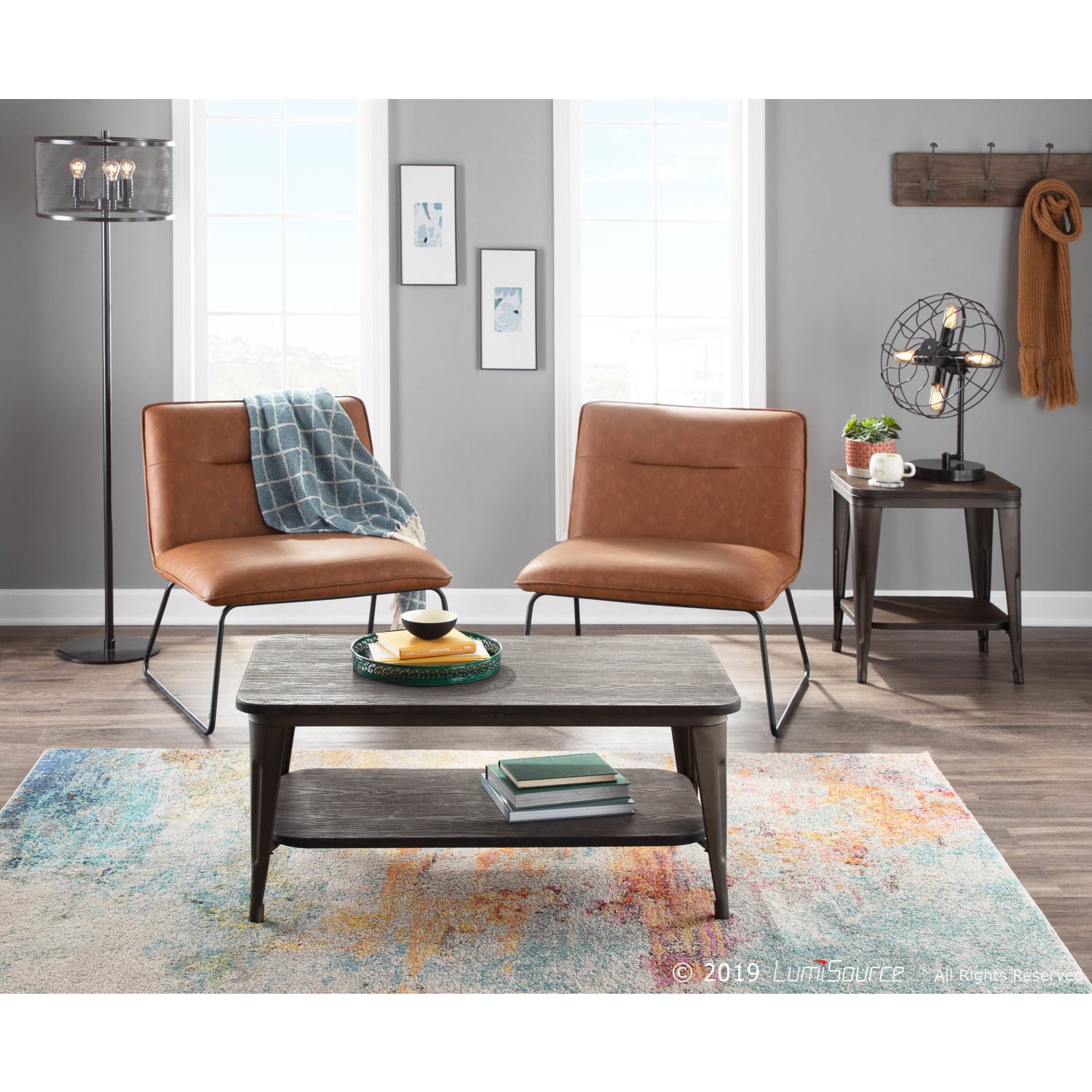 LumiSource Casper Accent Chair, Black/Camel - Image 10