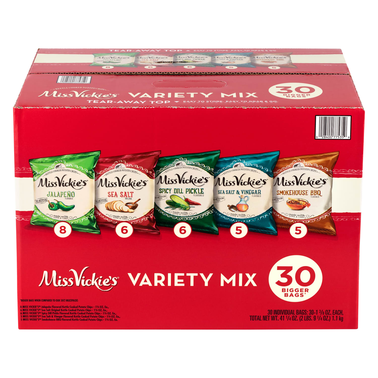 Miss Vickies Kettle Cooked Chips, Box Of 30 Bags