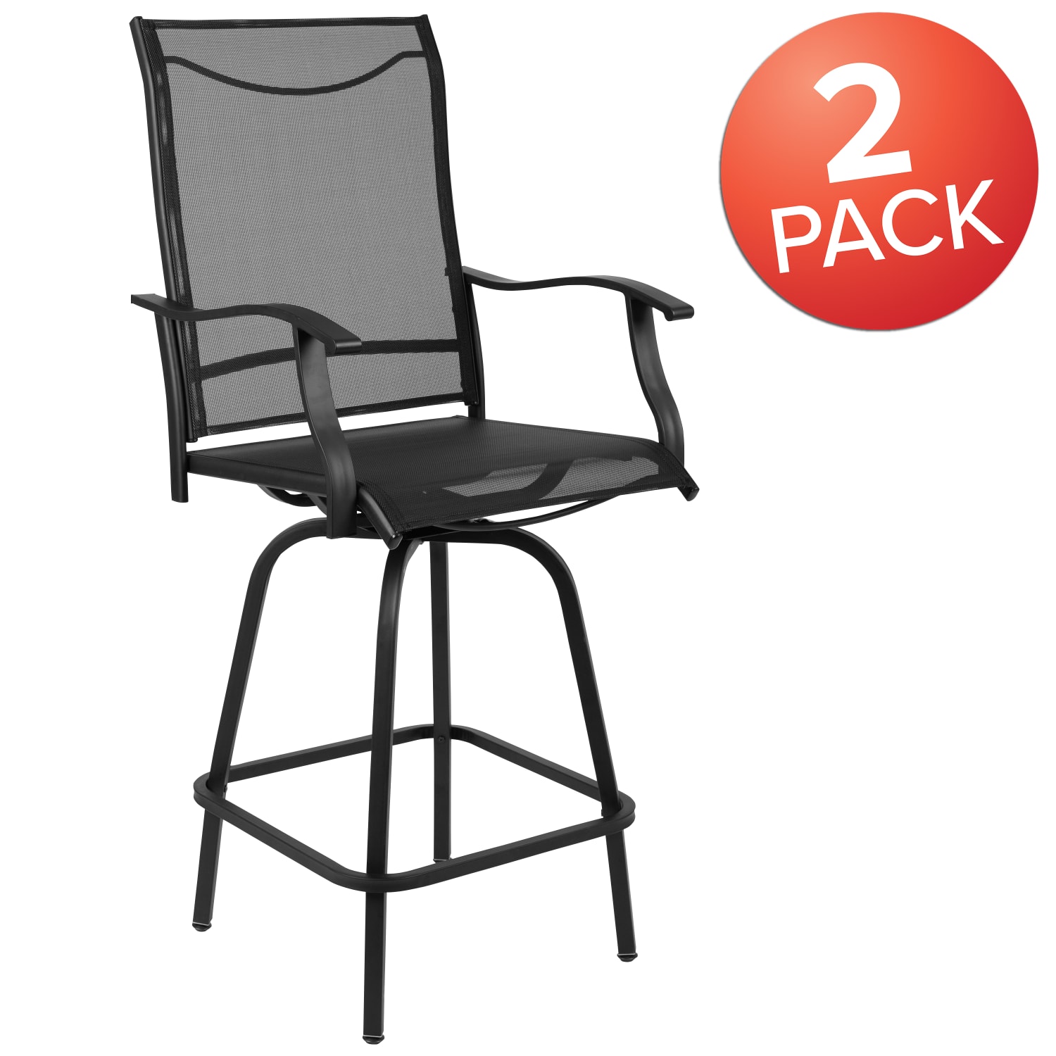 Flash Furniture Valerie Patio Bar Stools Black Set Of 2 Stools PopularChairscom