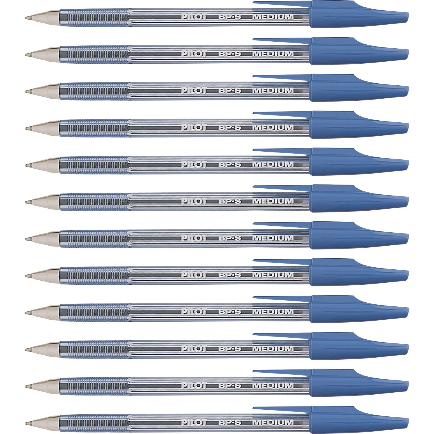 Pilot Better Ballpoint Pens, Medium Point, 1.0 mm, Blue Barrel, Blue Ink, Pack Of 12 - Image 3