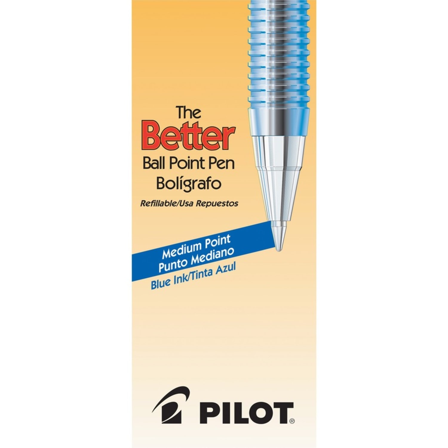 Pilot Better Ballpoint Pens, Medium Point, 1.0 mm, Blue Barrel, Blue Ink, Pack Of 12 - Image 4
