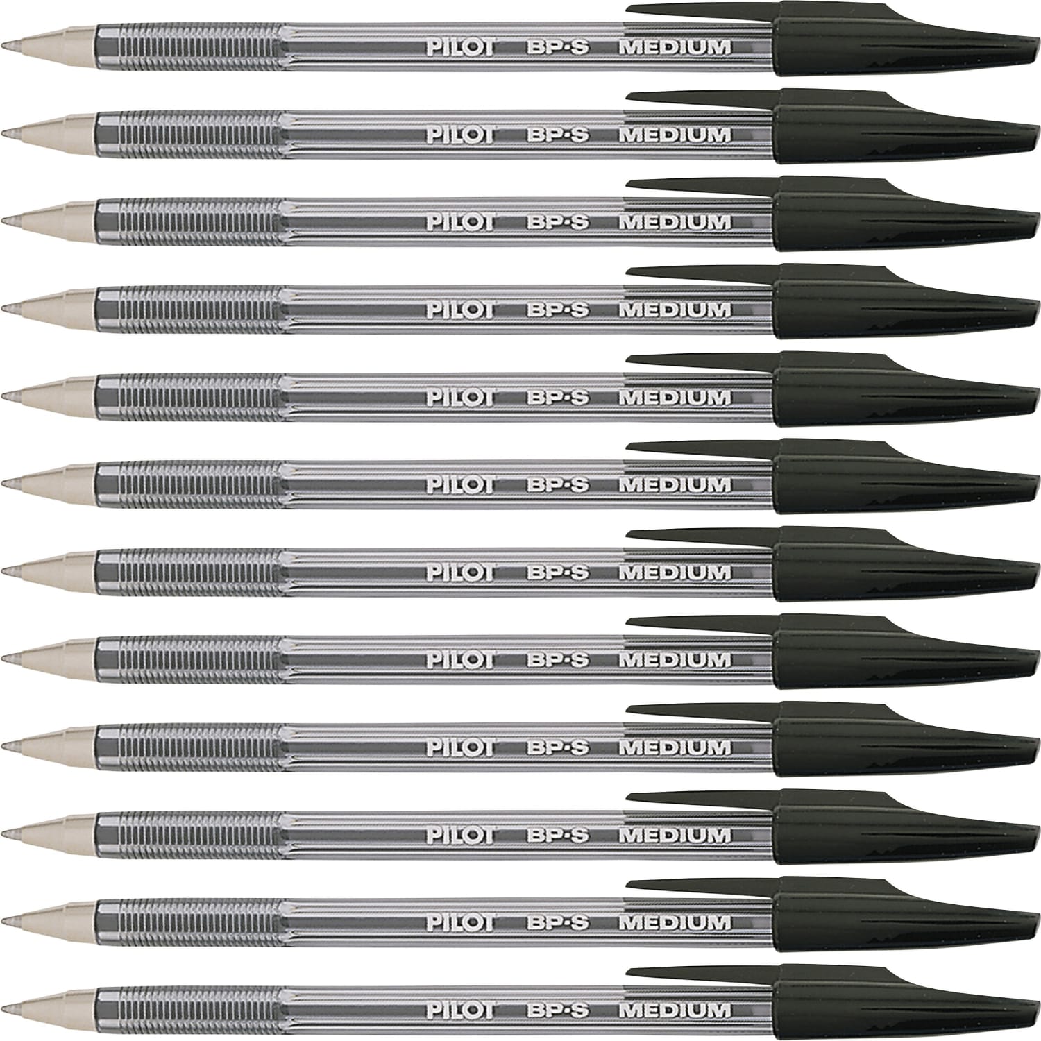 Pilot Better Ballpoint Pens, Medium Point, 1.0 mm, Black Barrel, Black Ink, Pack Of 12 - Image 3