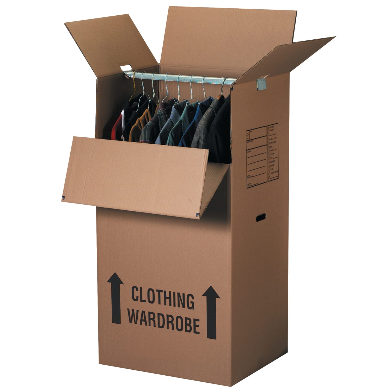 Office Depot Brand Heavy-Duty Wardrobe Boxes, 24in x 20in x 34in, Kraft, Pack Of 5 Boxes