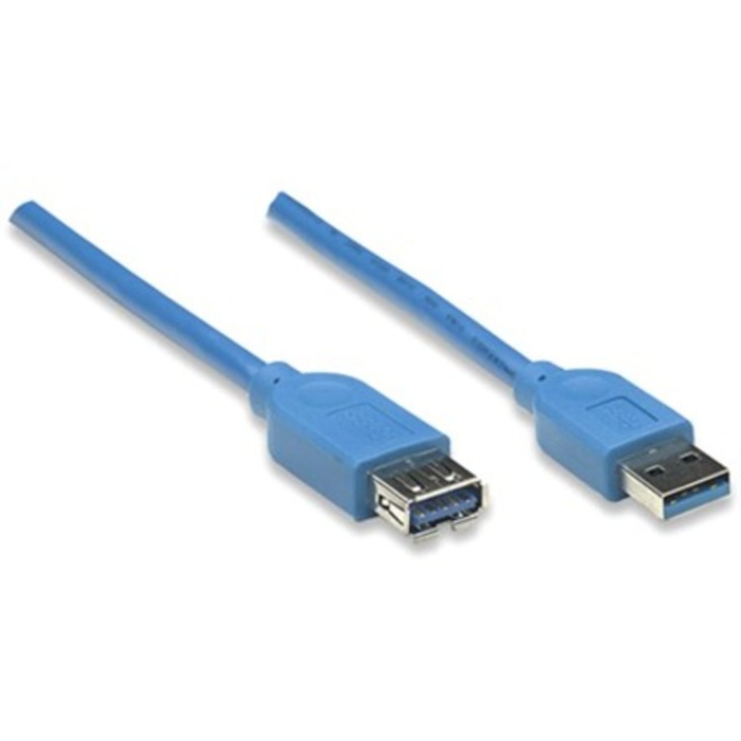 Manhattan USB 3.0 Extension Cable, 6.56ft, Blue - Image 3