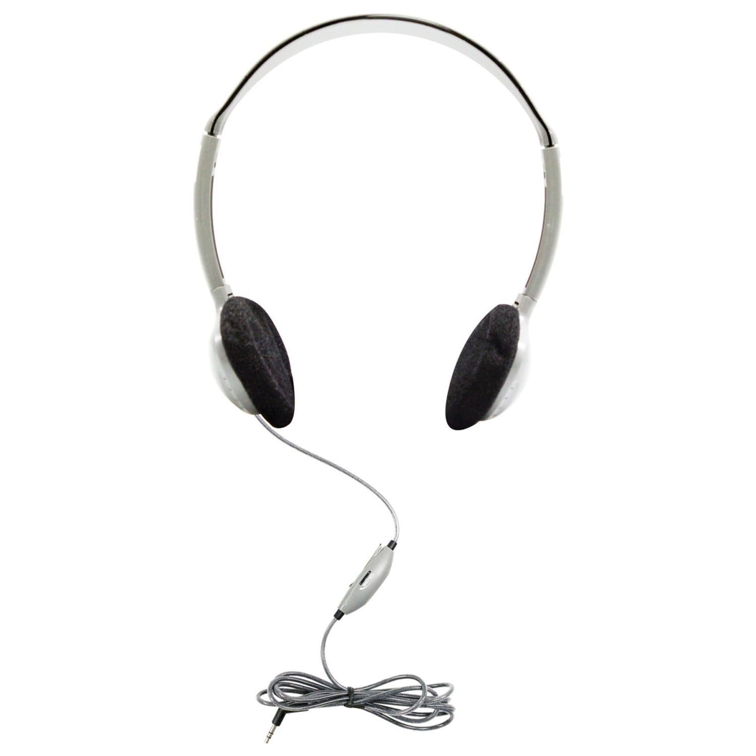 HamiltonBuhl SchoolMate On-Ear Stereo Headphones With In-Line Volume Control, Silver/Black, Pack Of 2 Headphones - Image 3