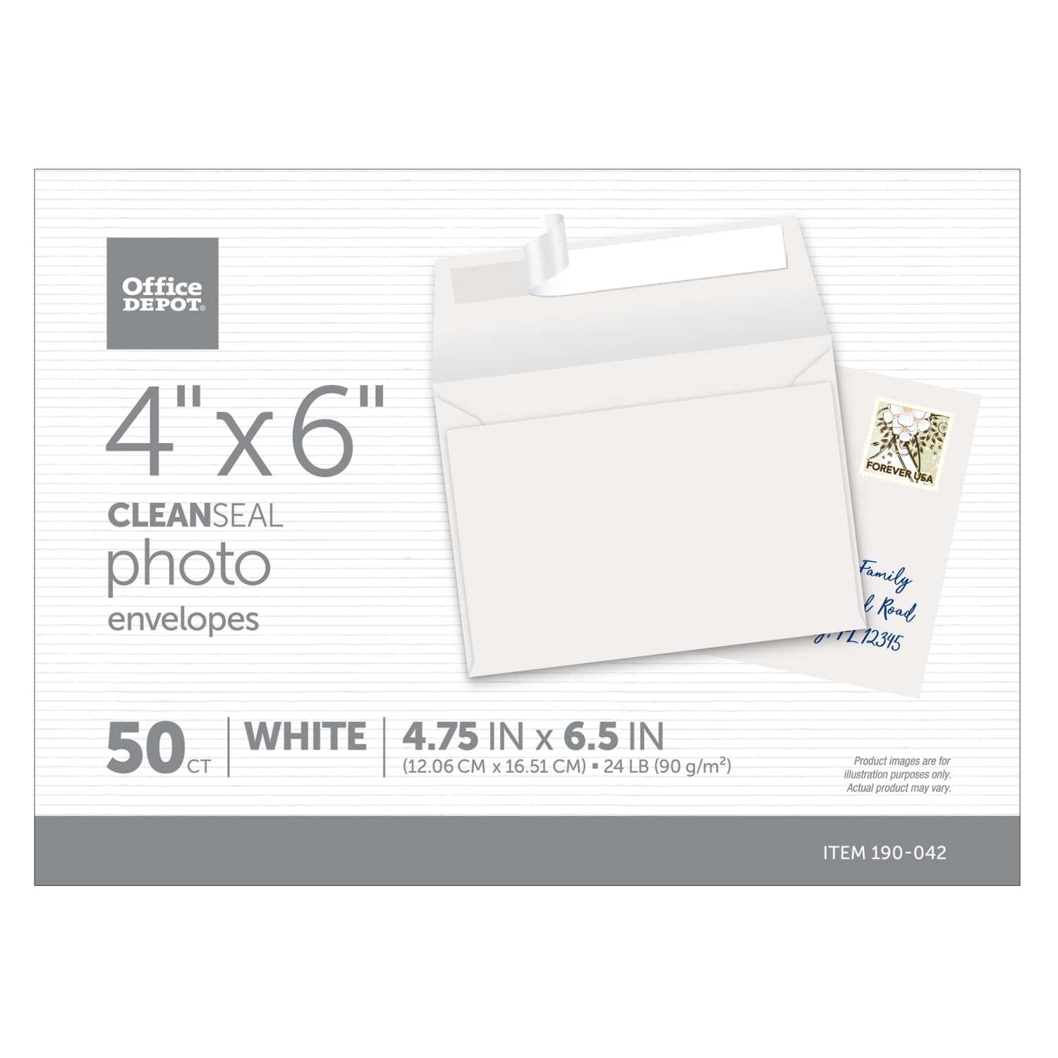 Office Depot Brand Photo Envelopes, 4in x 6in, Clean Seal, White, Box Of 50 - Image 6