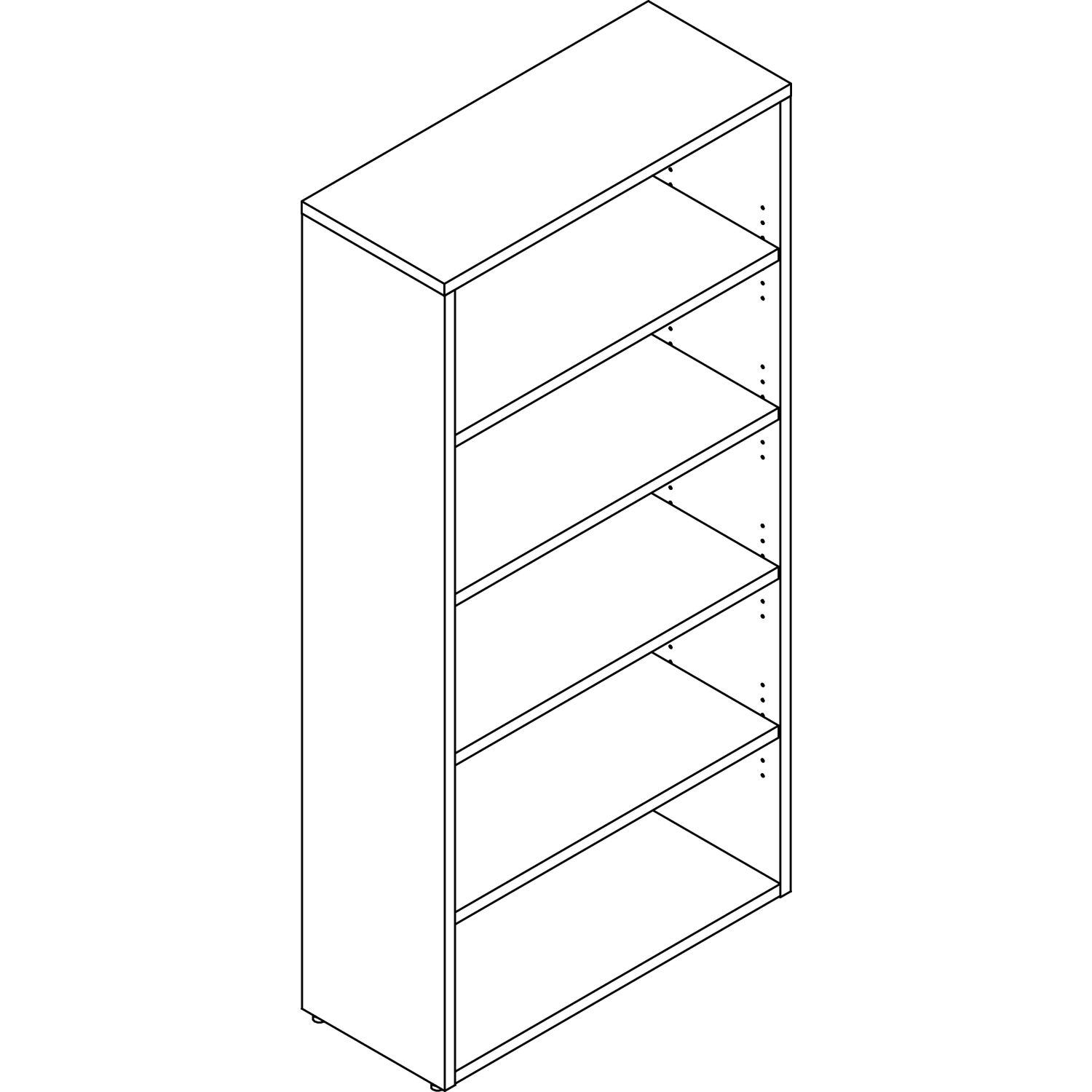 Lorell Prominence 2.0 60inH 5-Shelf Bookcase, Mahogany - Image 4
