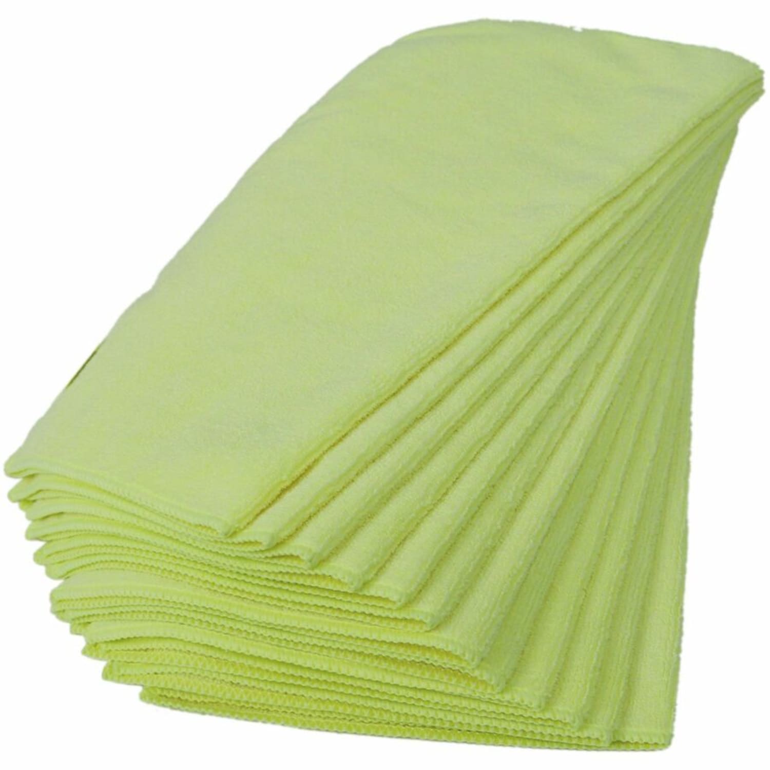 Genuine Joe General-purpose Microfiber Cloth - For General Purpose - Cloth - 16in Length x 16in Width - Durable - Yellow - 12 / Bag - Image 4