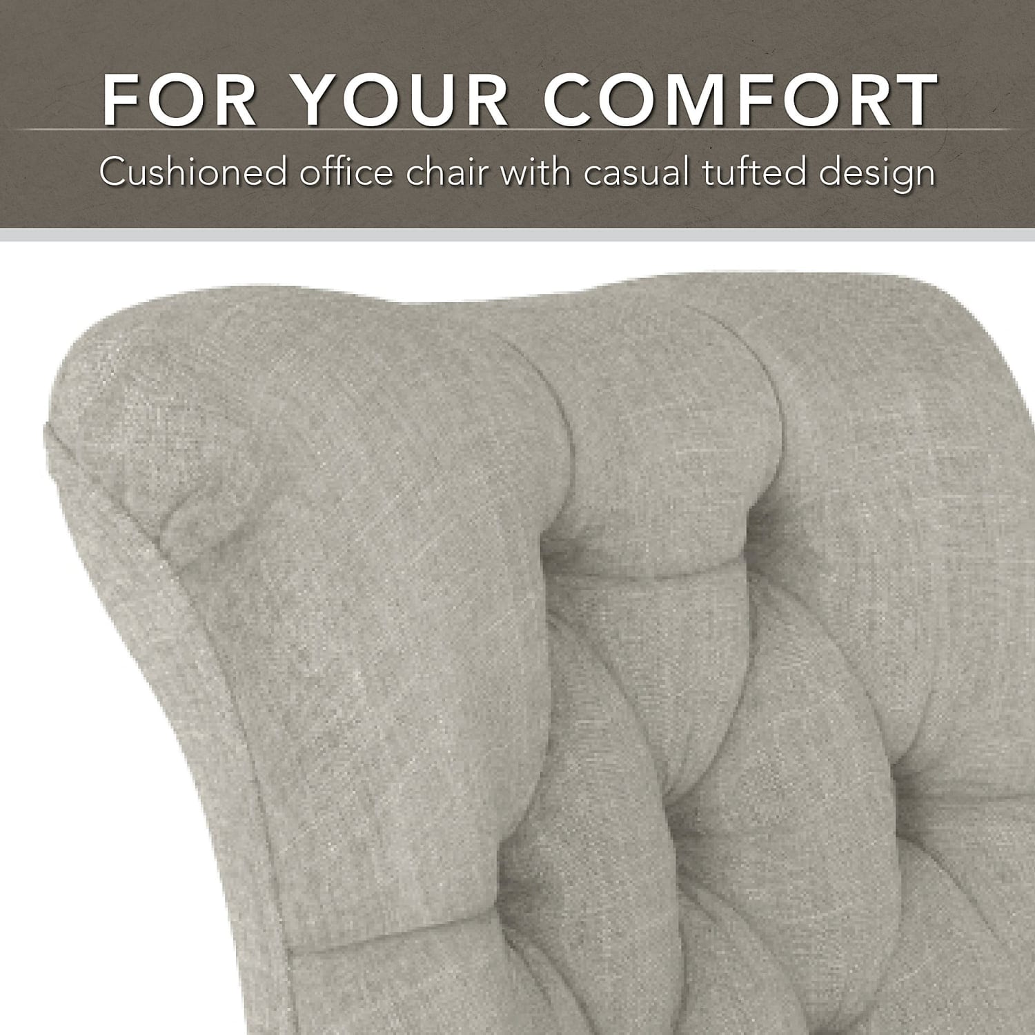 Bush Business Furniture Arden Lane Mid-Back Tufted Office Chair, Light Gray, Standard Delivery - Image 4