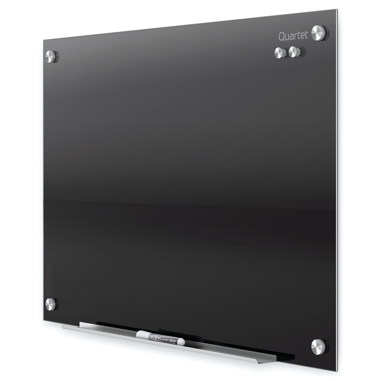 Quartet Infinity Tempered Glass Unframed Non-Magnetic Dry-Erase Whiteboard Magnetic Glass Marker Unframed Whiteboard, 36in x 48in, Black - Image 4