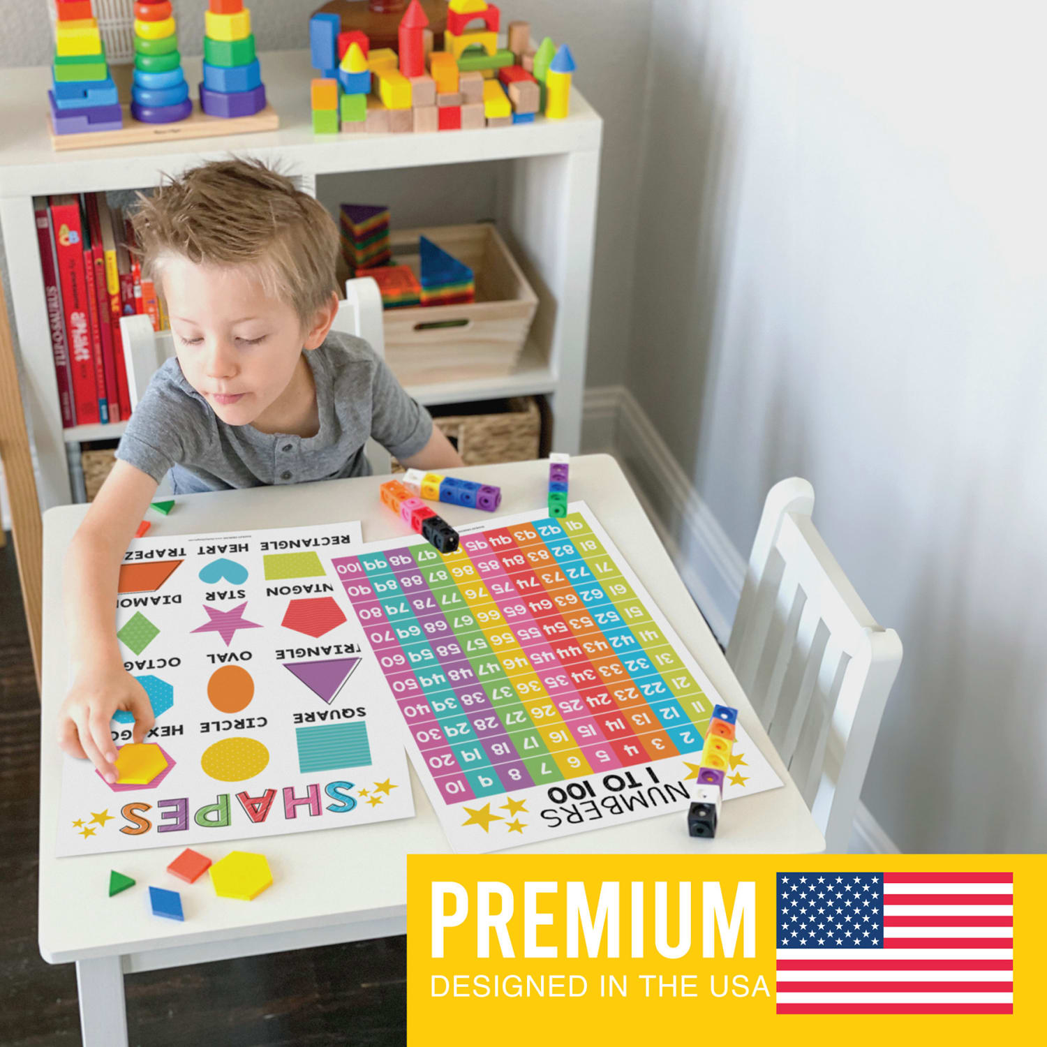 Hadley Designs Laminated Posters, Colorful Preschool Educational For Toddlers, Set Of 16 - Image 6