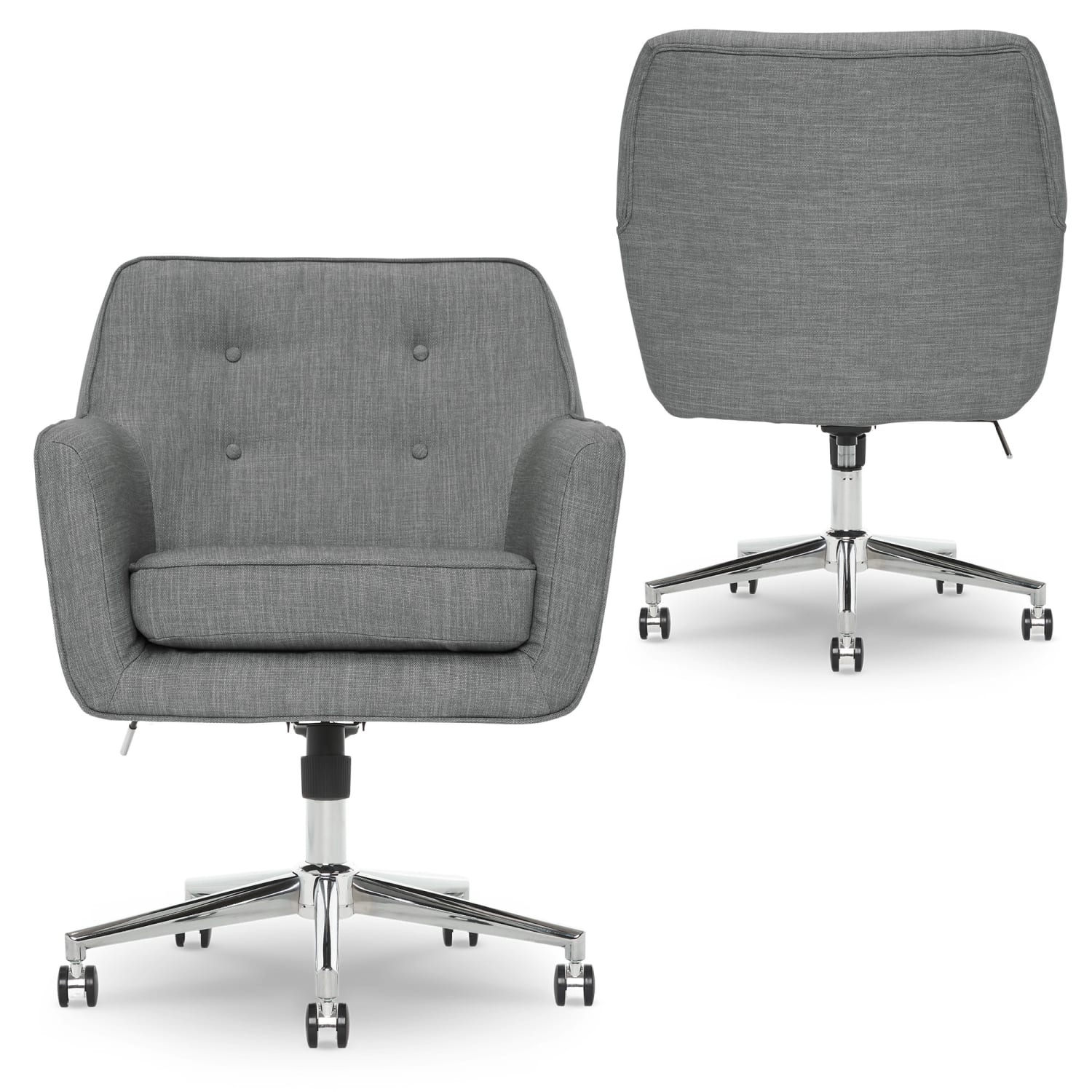 Serta Ashland Mid-Back Office Chair, Winter River Gray/Chrome - Image 6