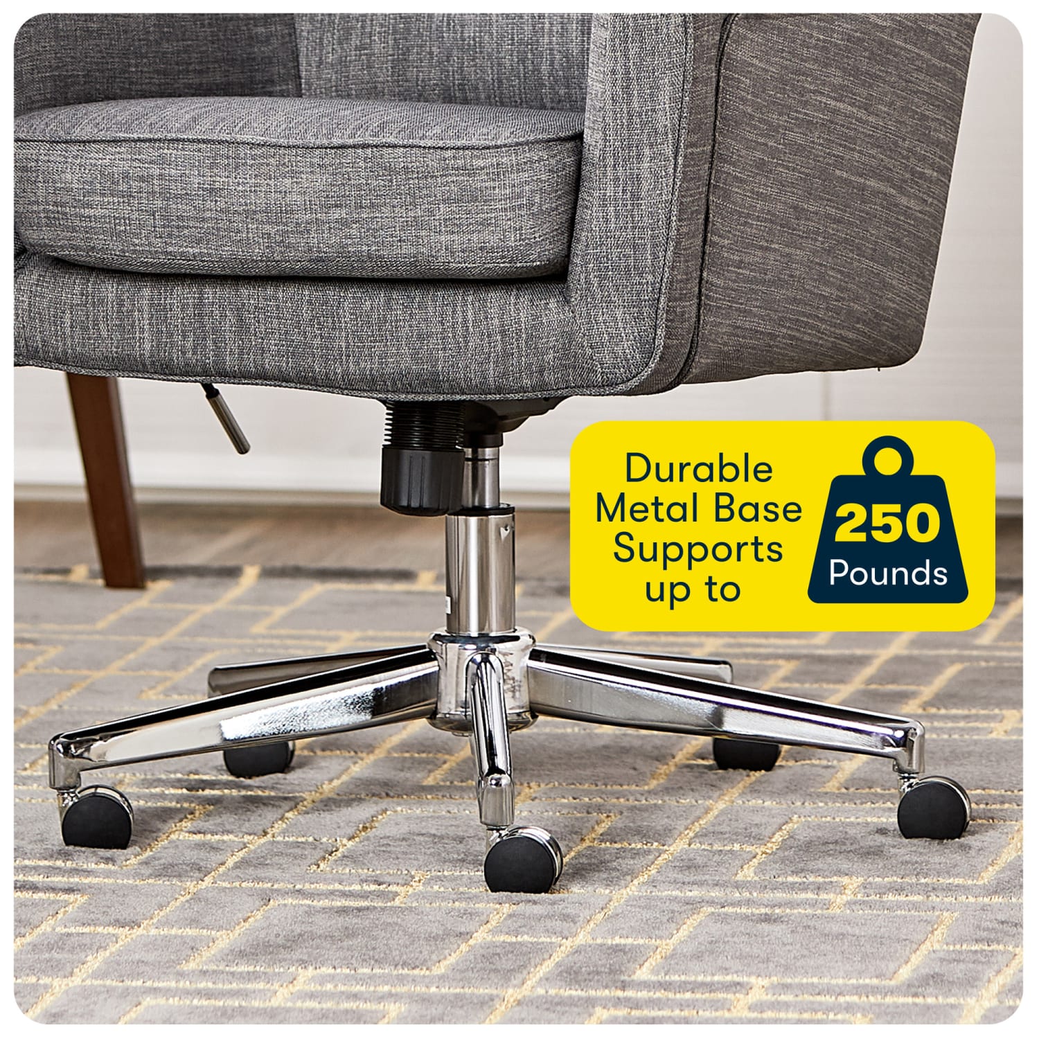 Serta® Ashland Mid Back Office Chair Winter River GrayChrome PopularChairscom