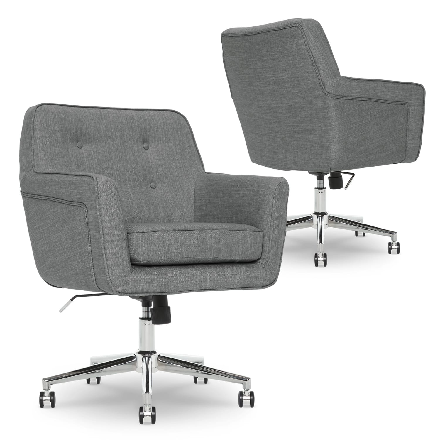 Serta® Ashland Mid Back Office Chair Winter River GrayChrome PopularChairscom