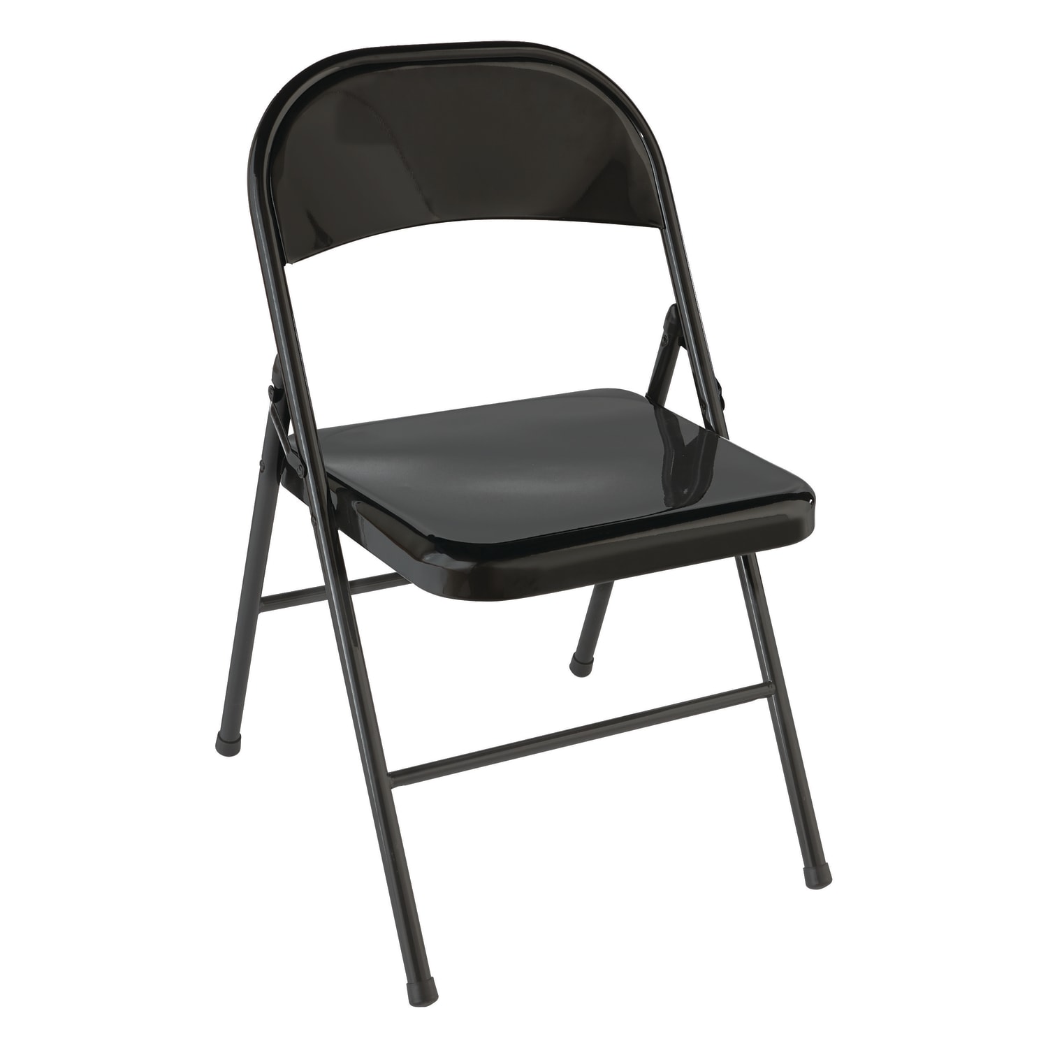 Realspace Metal Folding Chairs, Black, Set Of 4 Chairs - Image 3