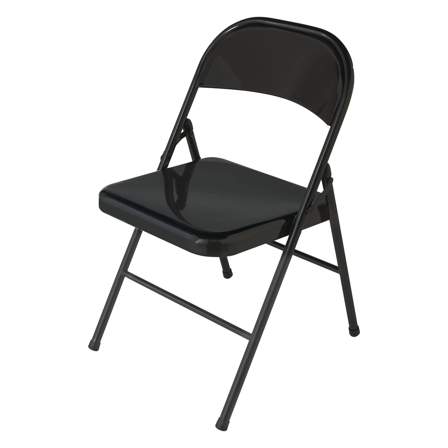 Realspace Metal Folding Chairs, Black, Set Of 4 Chairs - Image 4