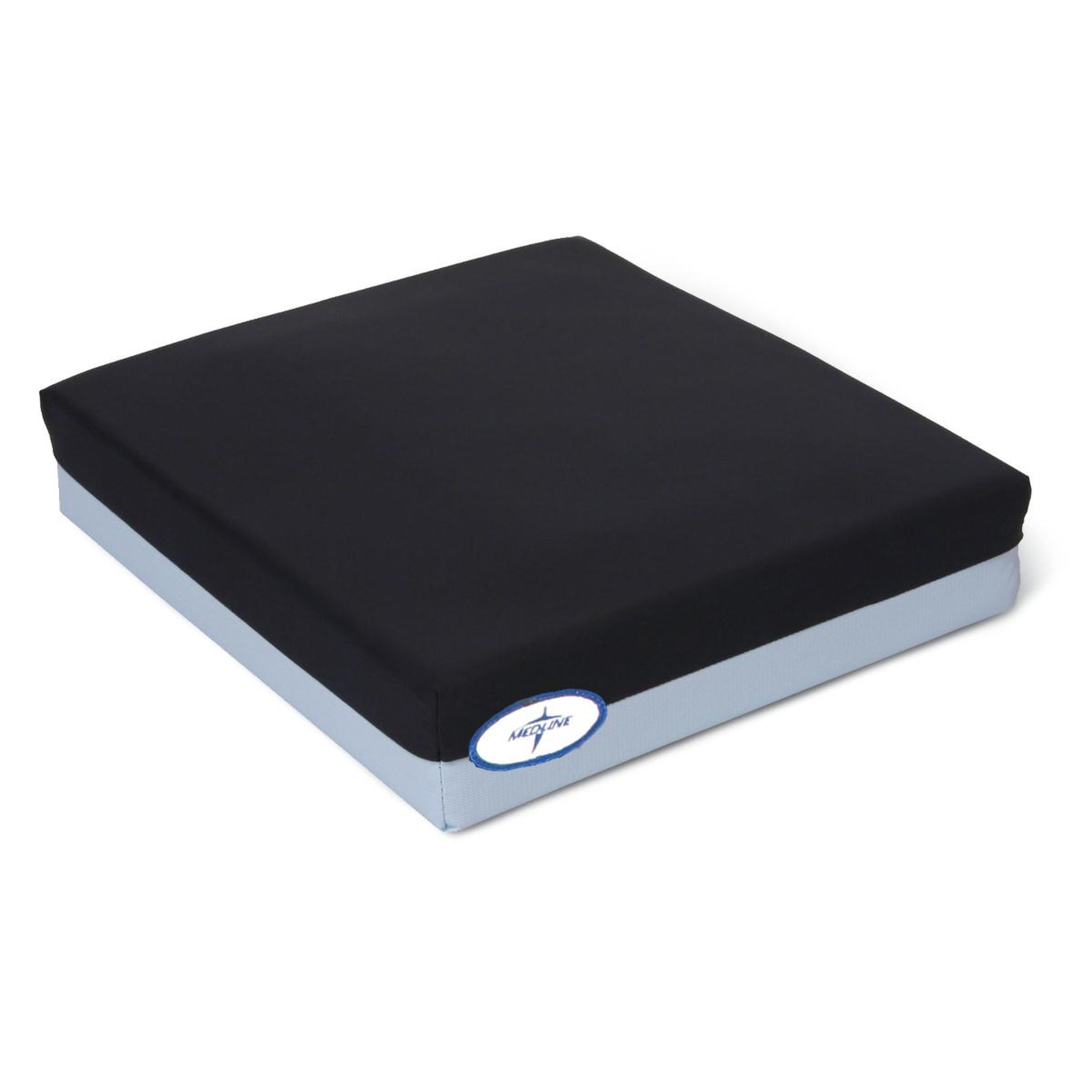 Medline Gel Foam Pressure-Redistribution Cushion, 3inH x 18inW x 18inD, Black