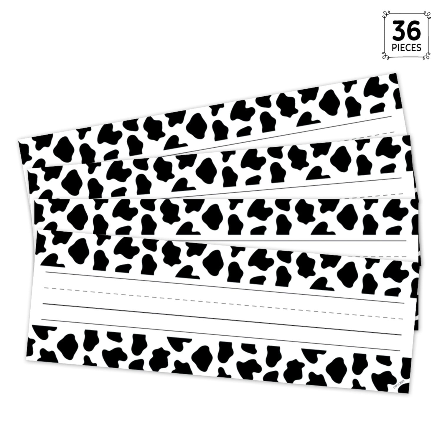 Creative Teaching Press Name Plates, Farm Friends Cow Print, 36 Per Pack, Set Of 3 Packs - Image 4