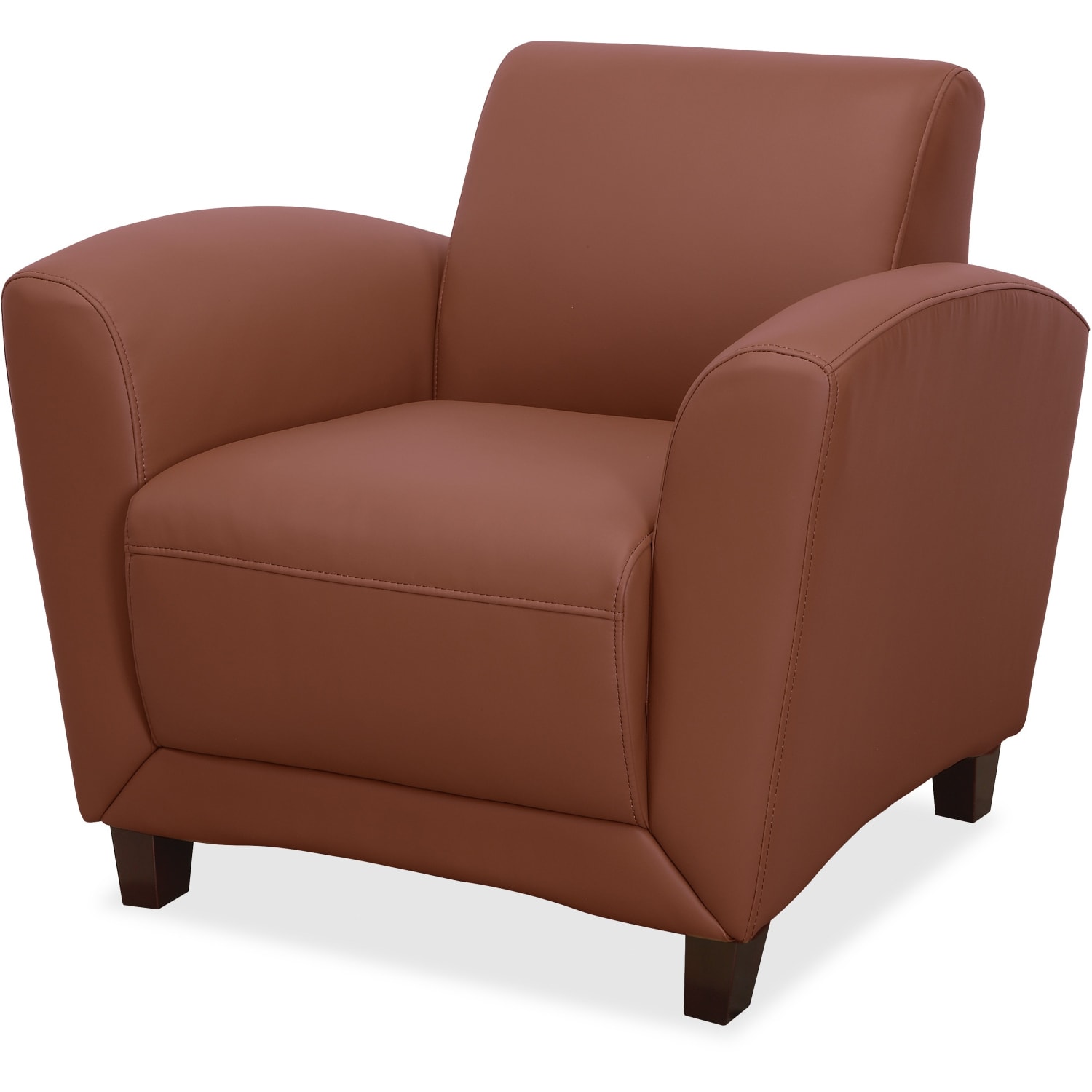 Lorell Accession Bonded Leather Reception Club Chair, British Tan - Image 4