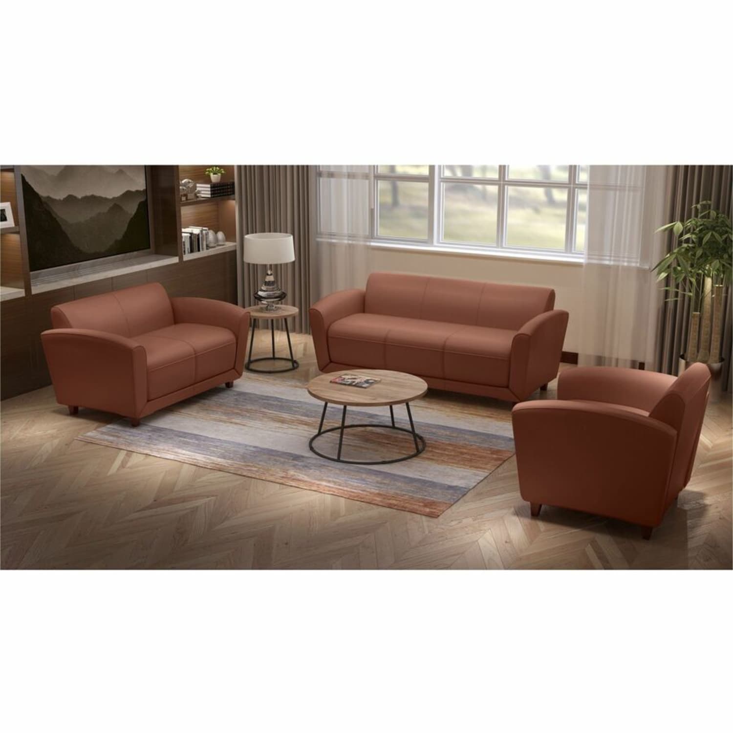 Lorell Accession Bonded Leather Reception Club Chair British Tan PopularChairscom Lorell Accession Bonded Leather Reception Club Chair British Tan PopularChairscom
