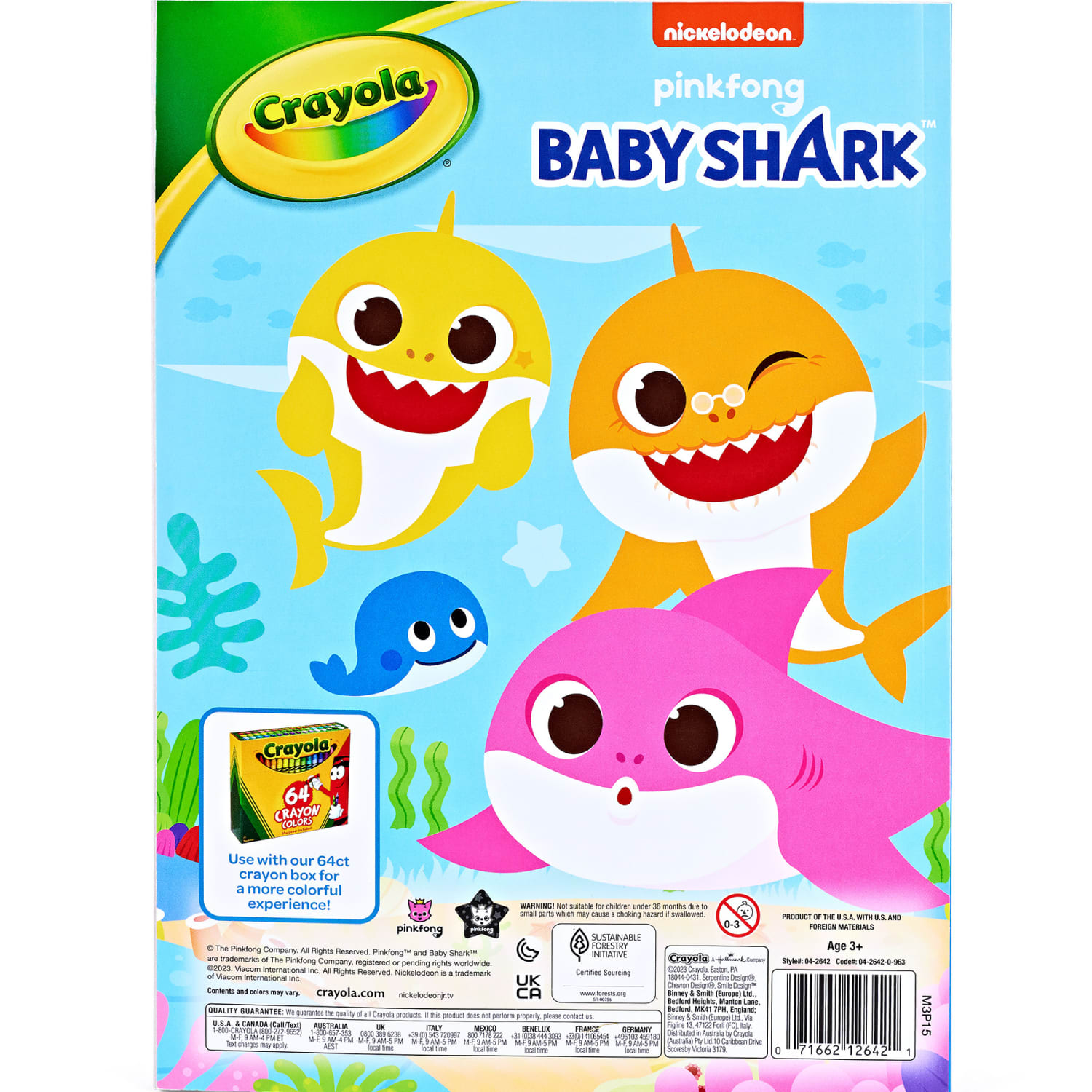Crayola Coloring Books, Baby Shark, 96 Pages, Pack Of 8 Books - Image 5
