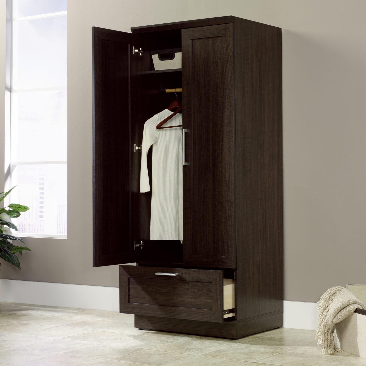 Sauder HomePlus Wardrobe/Storage Cabinet, Dakota Oak - Image 5