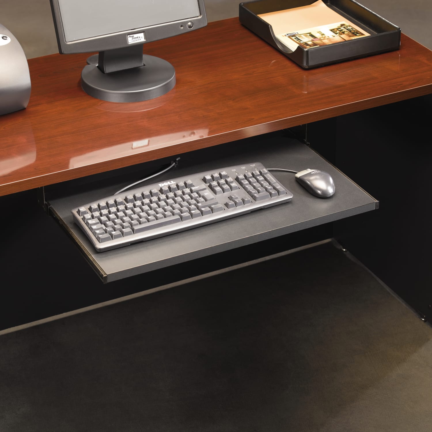 Sauder Via Keyboard Shelf, Soft Black - Image 3