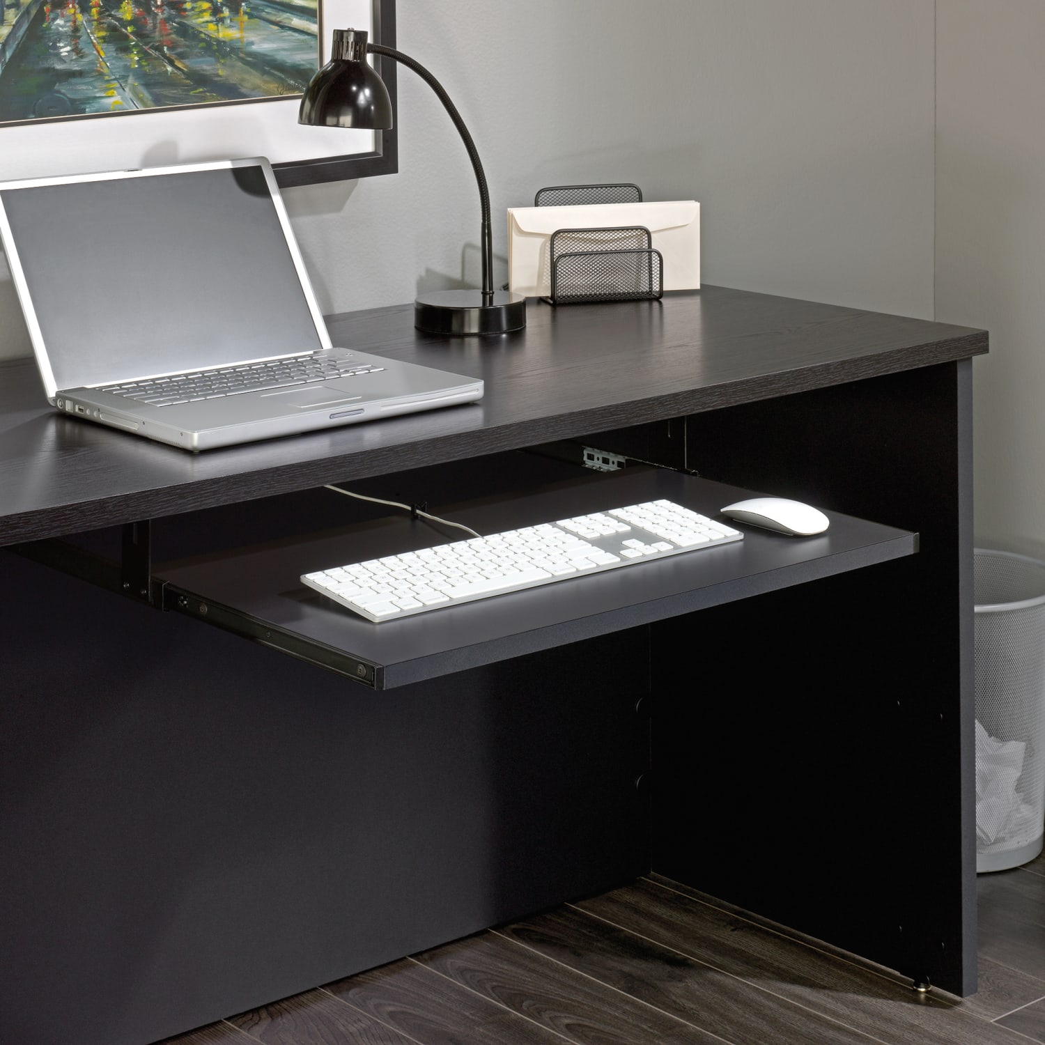 Sauder Via Keyboard Shelf, Soft Black - Image 6