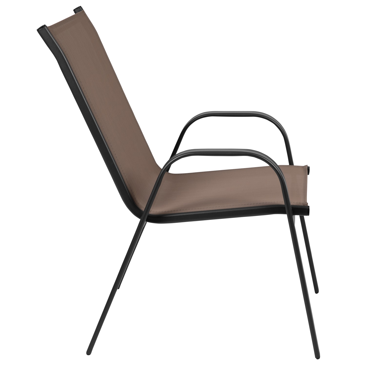 Flash Furniture Brazos Series Outdoor Stack Chairs BlackBrown Set Of 5 Chairs PopularChairscom