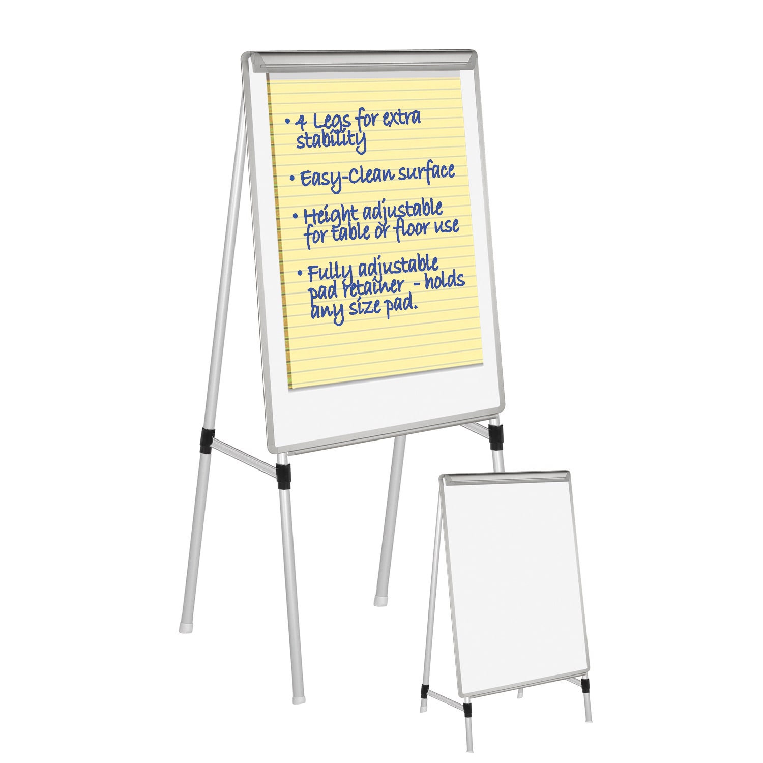 MasterVision Easy Clean Quad Pod 4 Leg Non-Magnetic Dry-Erase Whiteboard Easel, 27in x 35in Steel Frame With Silver Finish - Image 3