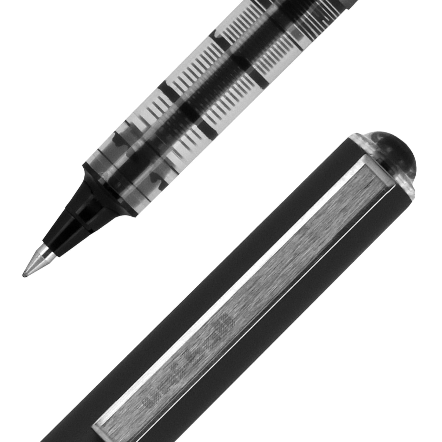 uni-ball Vision Rollerball Pens, Micro Point, 0.5 mm, Black Barrel, Black Ink, Pack Of 12 - Image 3