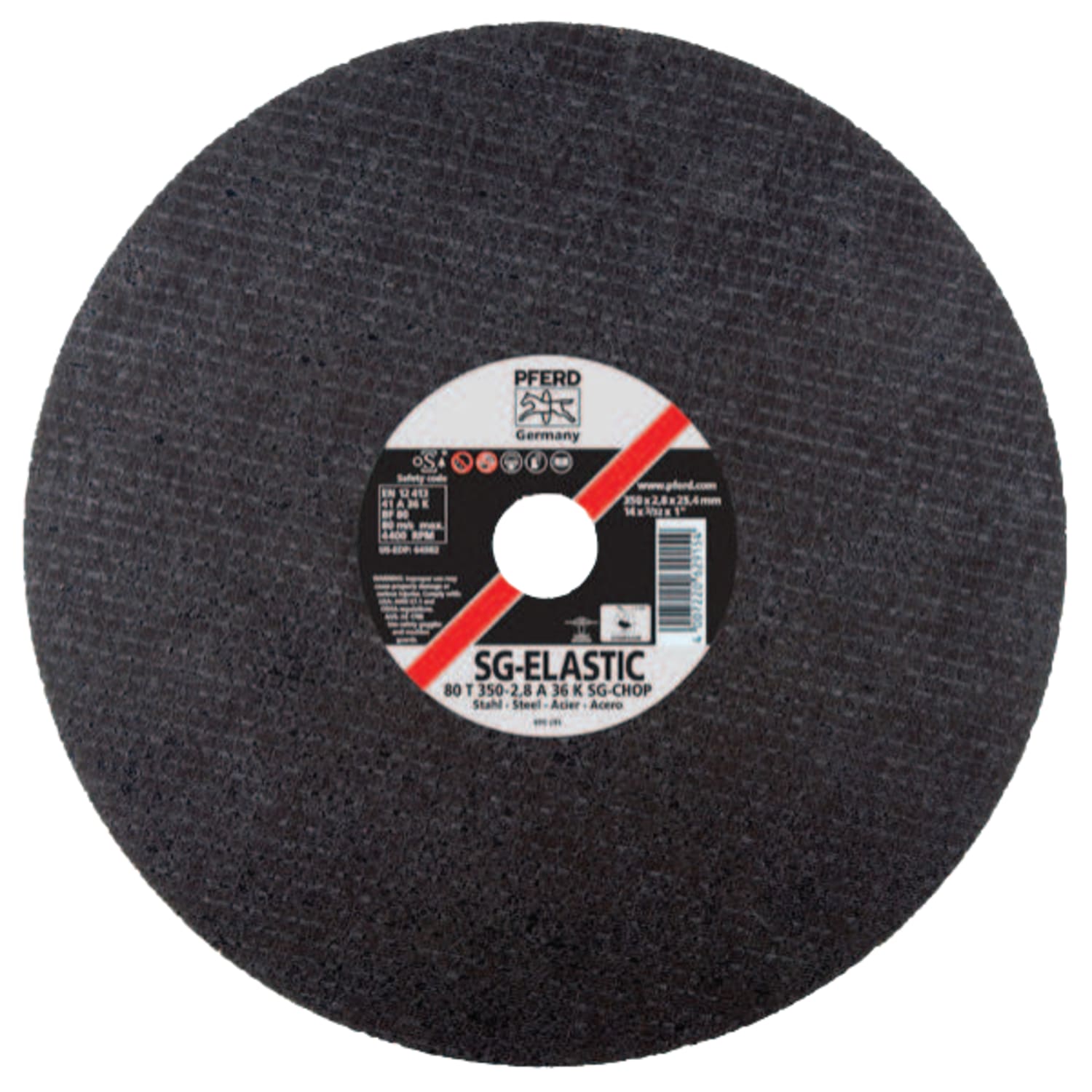 Pferd Type-1 A-SG Chop Saw Cut-Off Wheels, 14in Diameter, 3/32in Thick, Gray, Pack Of 10 Wheels - Image 3