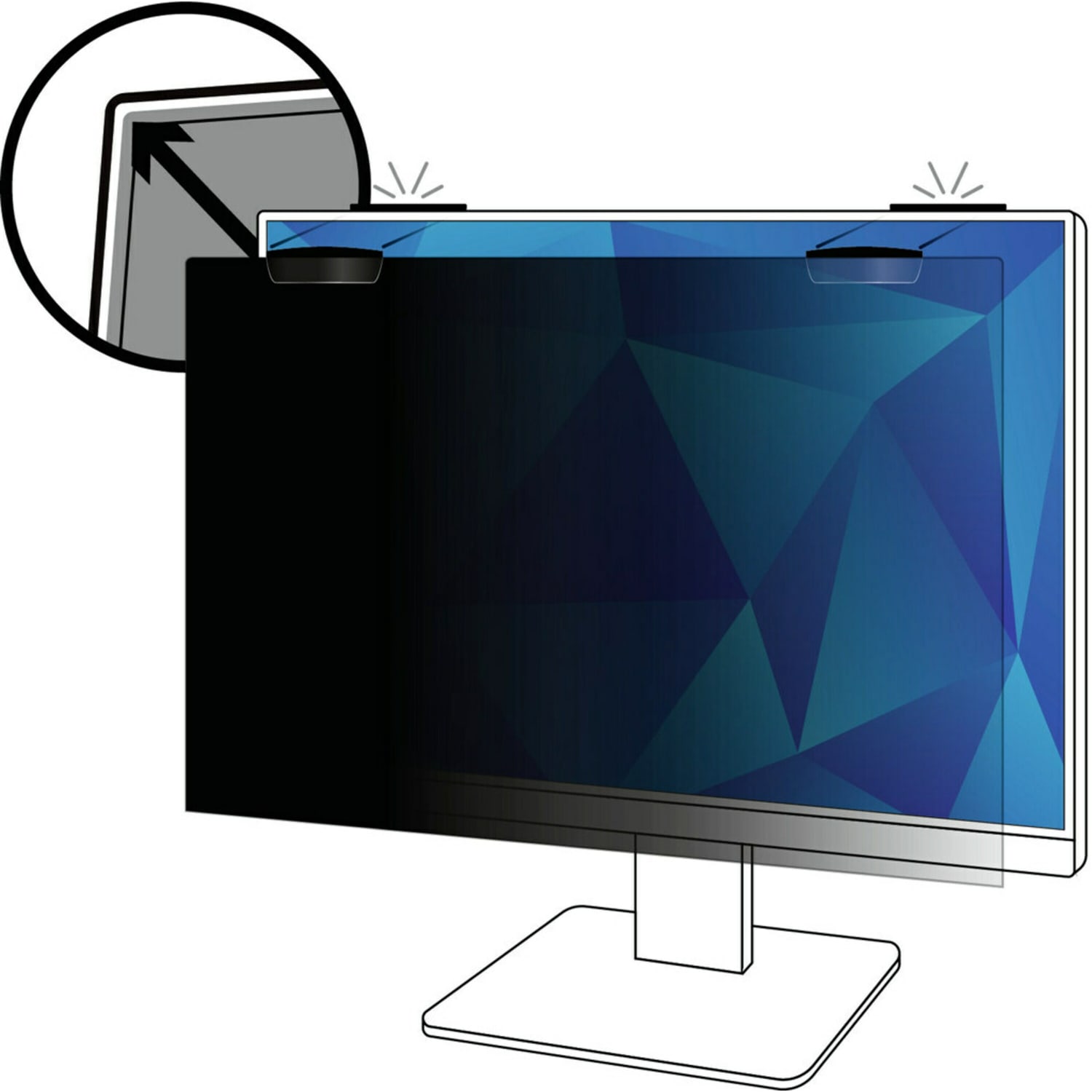 3M Privacy Filter Screen for 20in Widescreen Monitors, 16:9 Aspect Ratio, Reduces Blue Light, Anti-Glare - Image 3