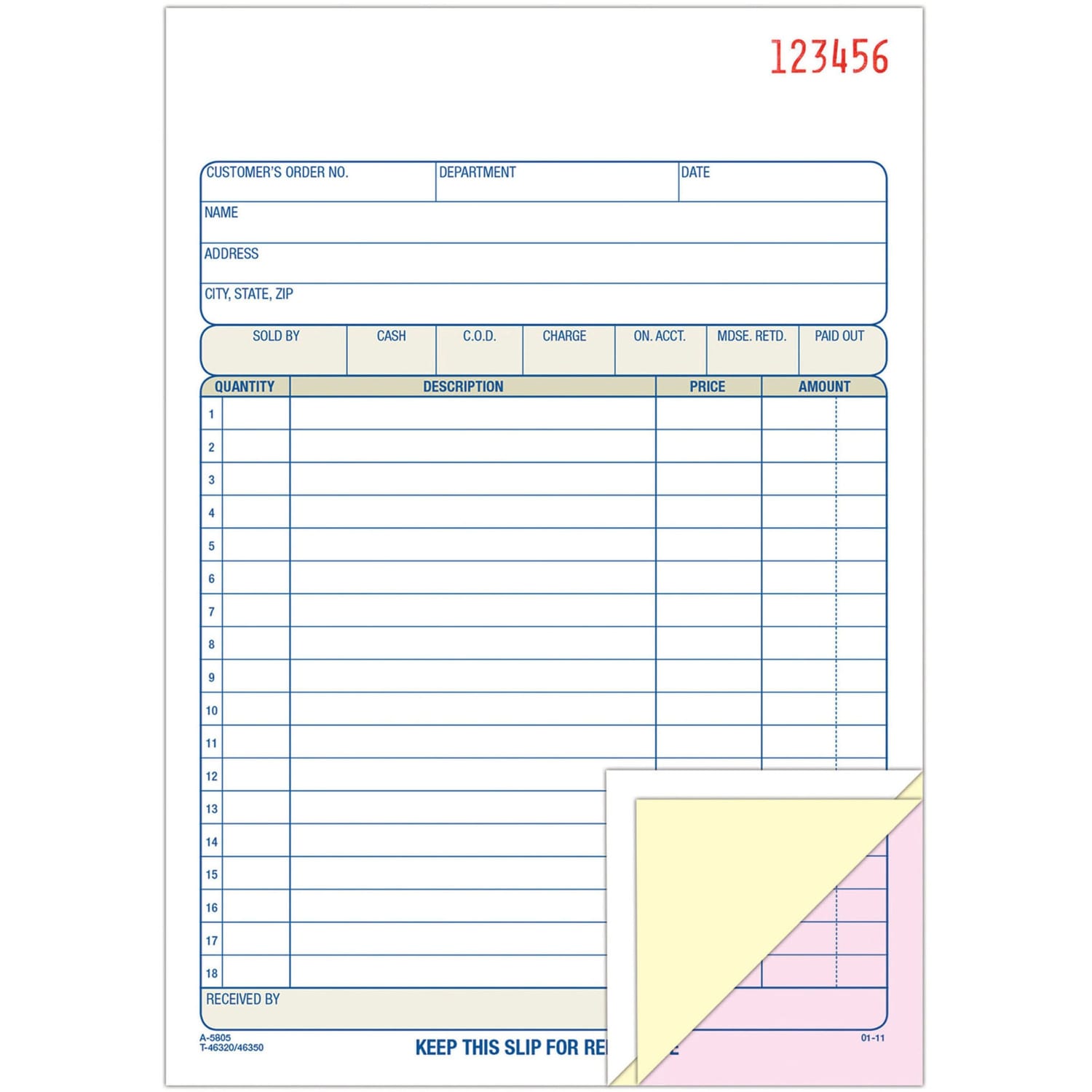 Adams Carbonless 3-Part Sales Book, 5 9/16in x 8 7/16in, Pack Of 50 Sets - Image 4