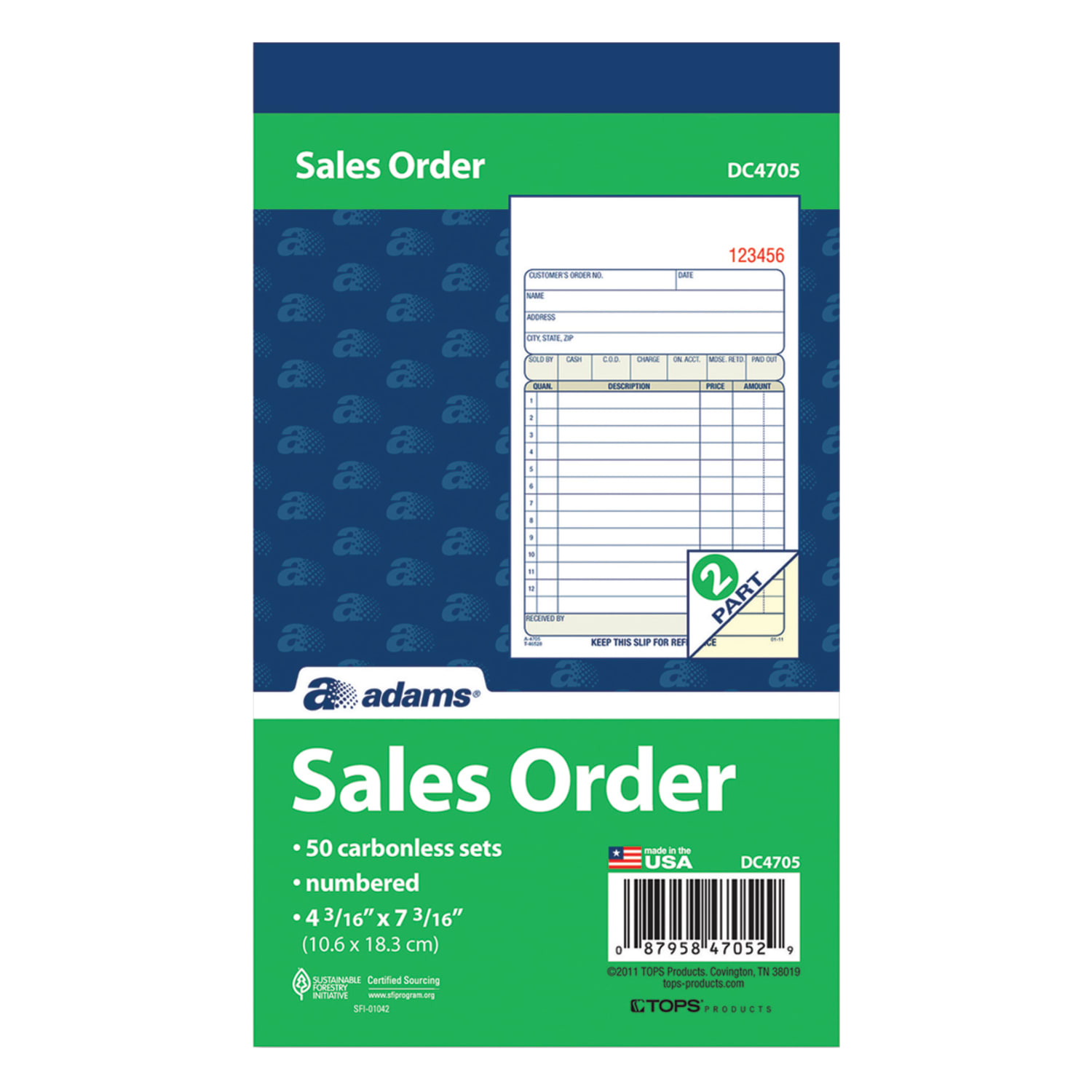 Adams Carbonless 2-Part Sales Book, 4 3/16in x 7 3/16in, Pack Of 50 Sets - Image 3