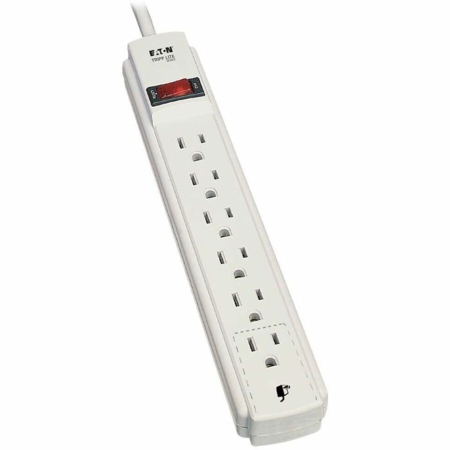 Tripp Lite Power It! 6-Outlet Power Strip,15in Cord, White