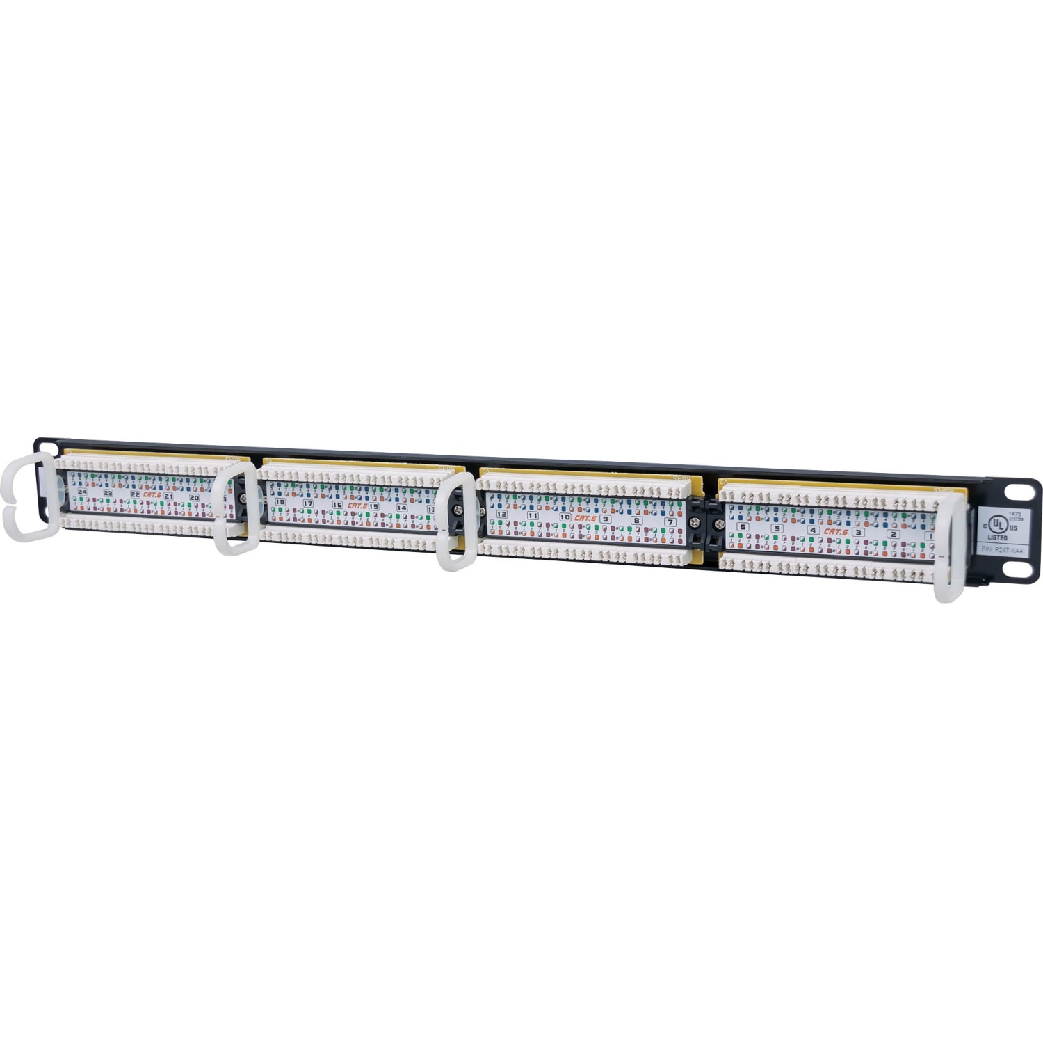 Intellinet Patch Panel, Cat6, UTP, 24-Port, 1U, Black - Patch panel - CAT 6 - UTP - RJ-45 X 24 - black - 1U - 19in - Image 4