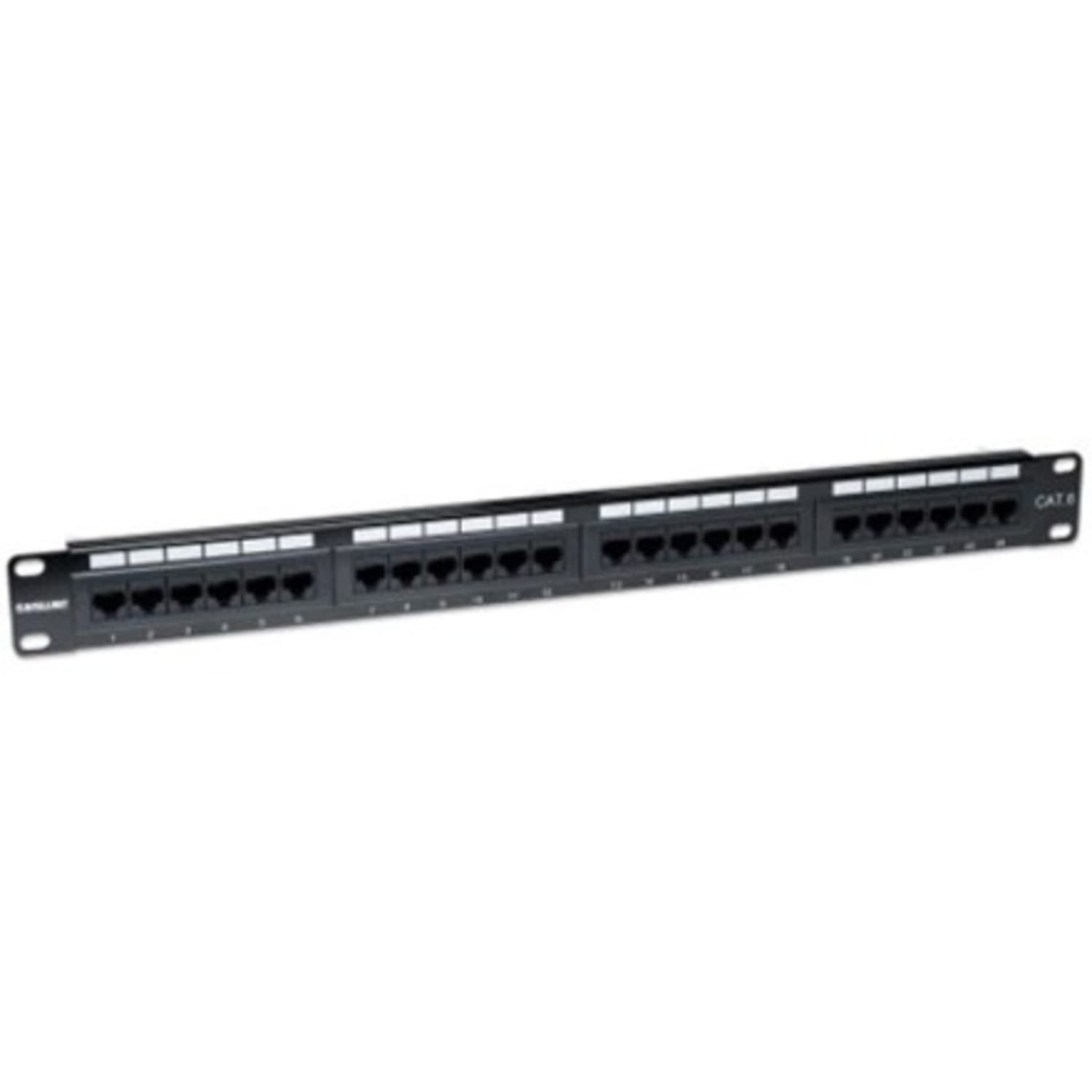 Intellinet Patch Panel, Cat6, UTP, 24-Port, 1U, Black - Patch panel - CAT 6 - UTP - RJ-45 X 24 - black - 1U - 19in - Image 5