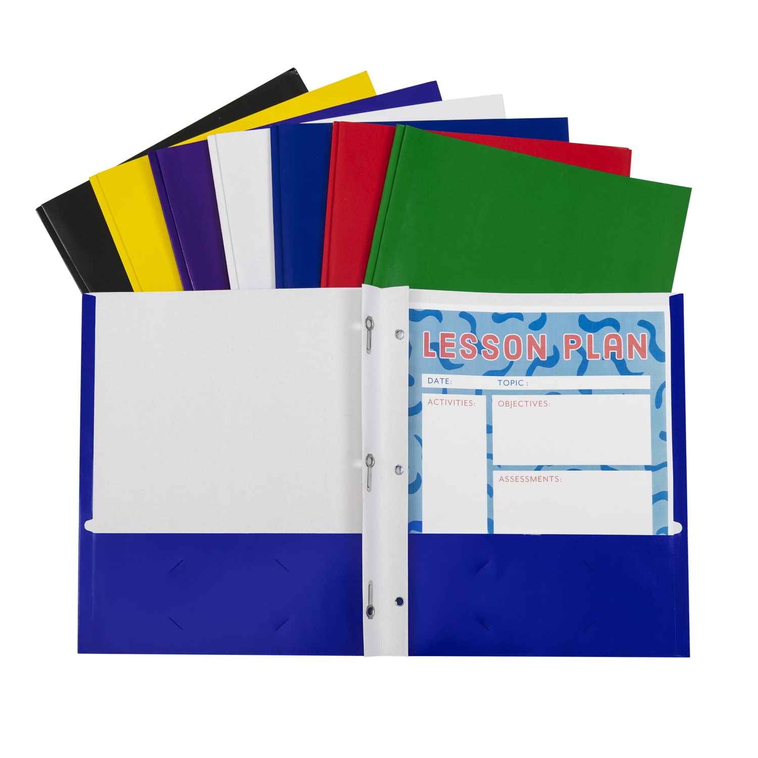 C-Line 2-Pocket Paper Folders With Prongs, Letter Size, Assorted Colors, Pack Of 100 Folders - Image 4