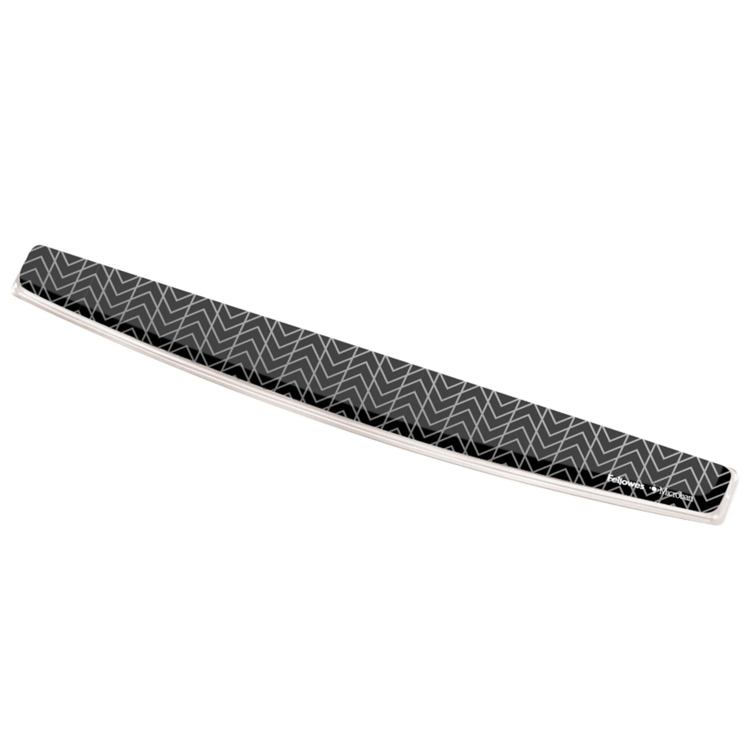Fellowes Photo Gel Keyboard Wrist Rest With Microban,  .75in H x 18.56in W x 2.31in  D, Chevron Pattern, Black/White, 1 Each - Image 3