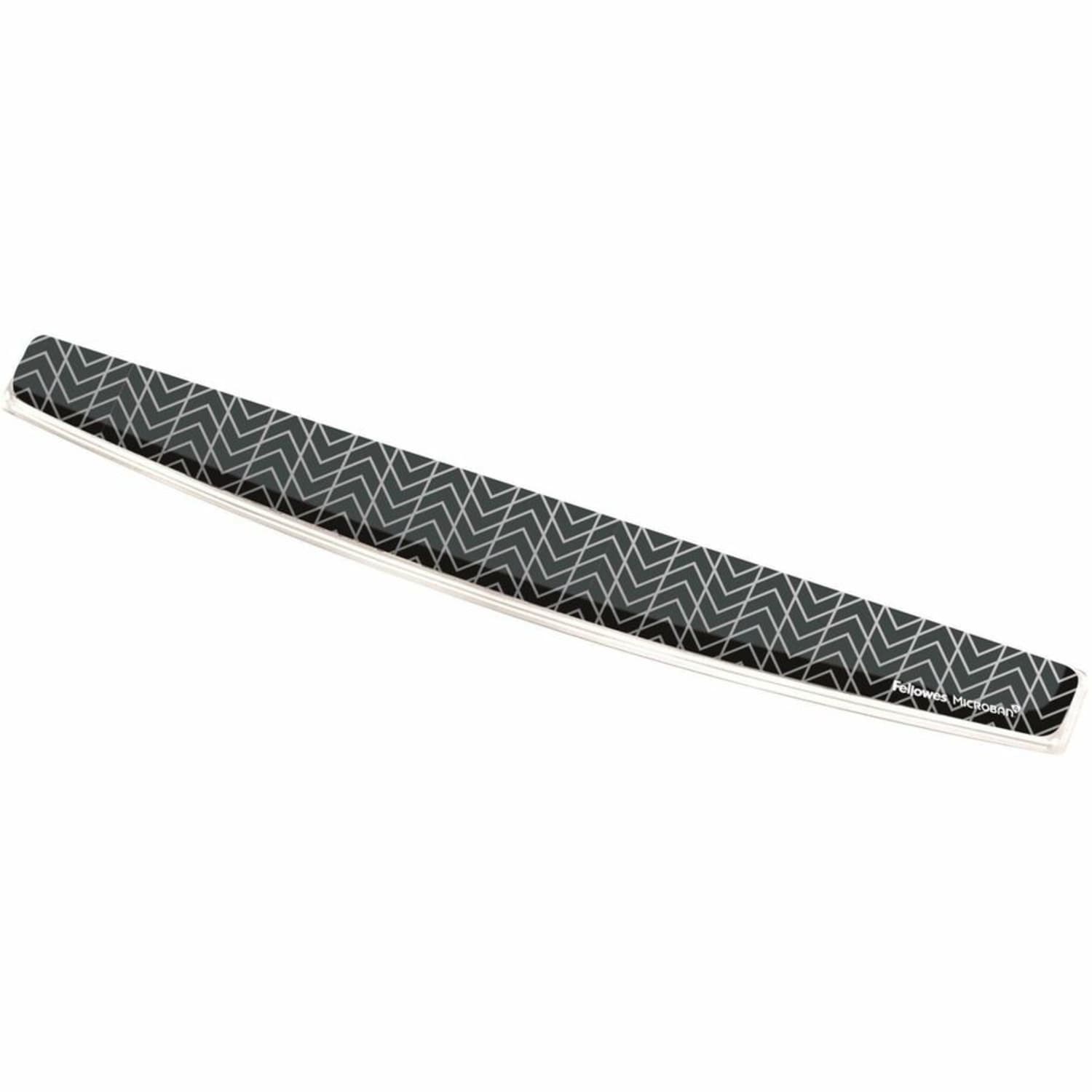 Fellowes Photo Gel Keyboard Wrist Rest With Microban,  .75in H x 18.56in W x 2.31in  D, Chevron Pattern, Black/White, 1 Each - Image 5