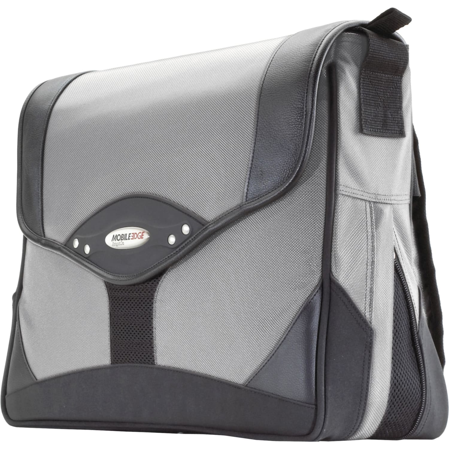Mobile Edge Premium Messenger Bag, Black/Silver - Image 3